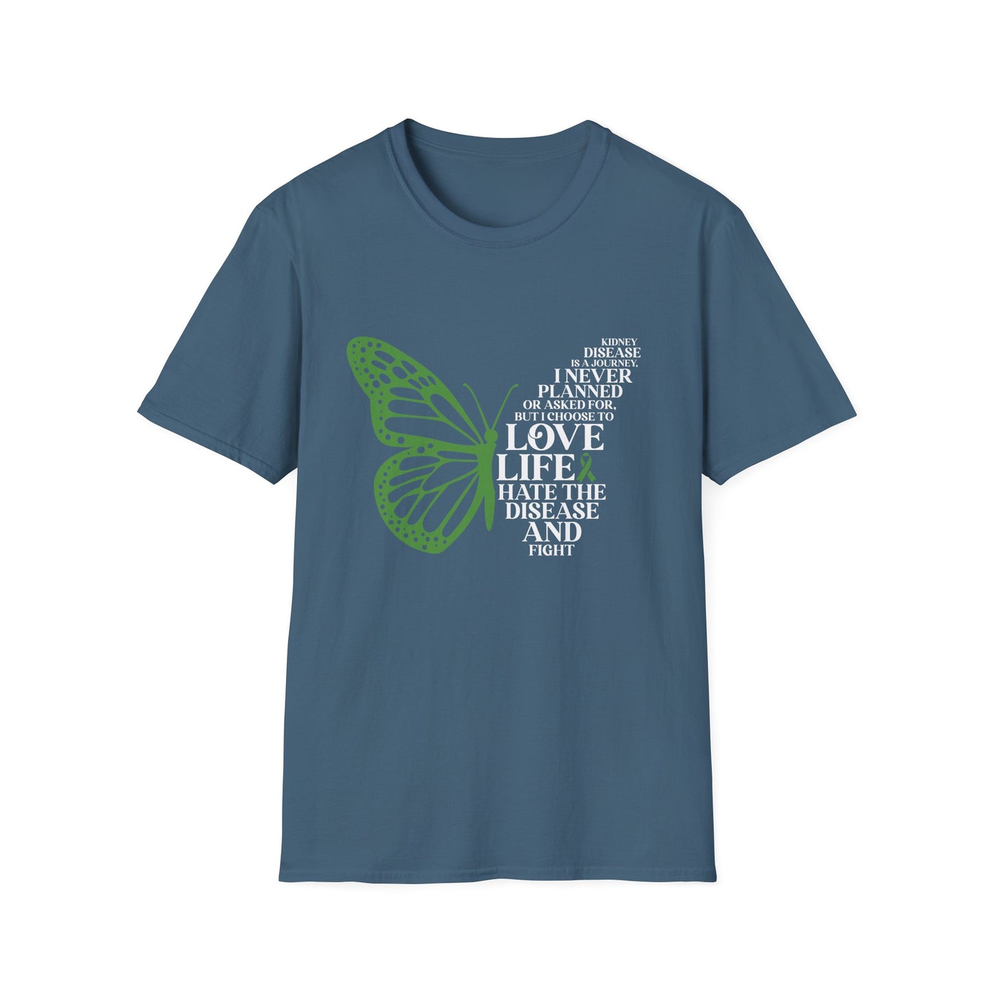 Kidney Disease Awareness White Lettering T-Shirt