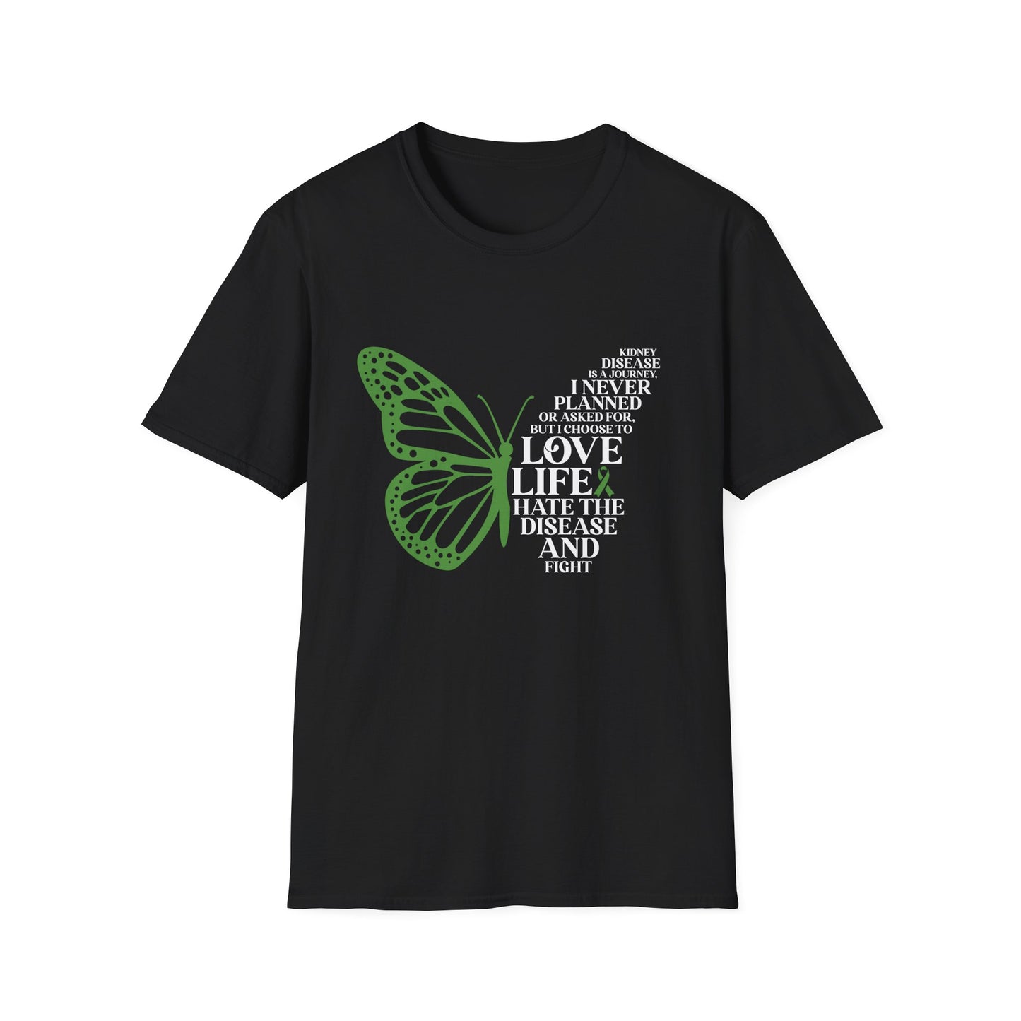 Kidney Disease Awareness White Lettering T-Shirt
