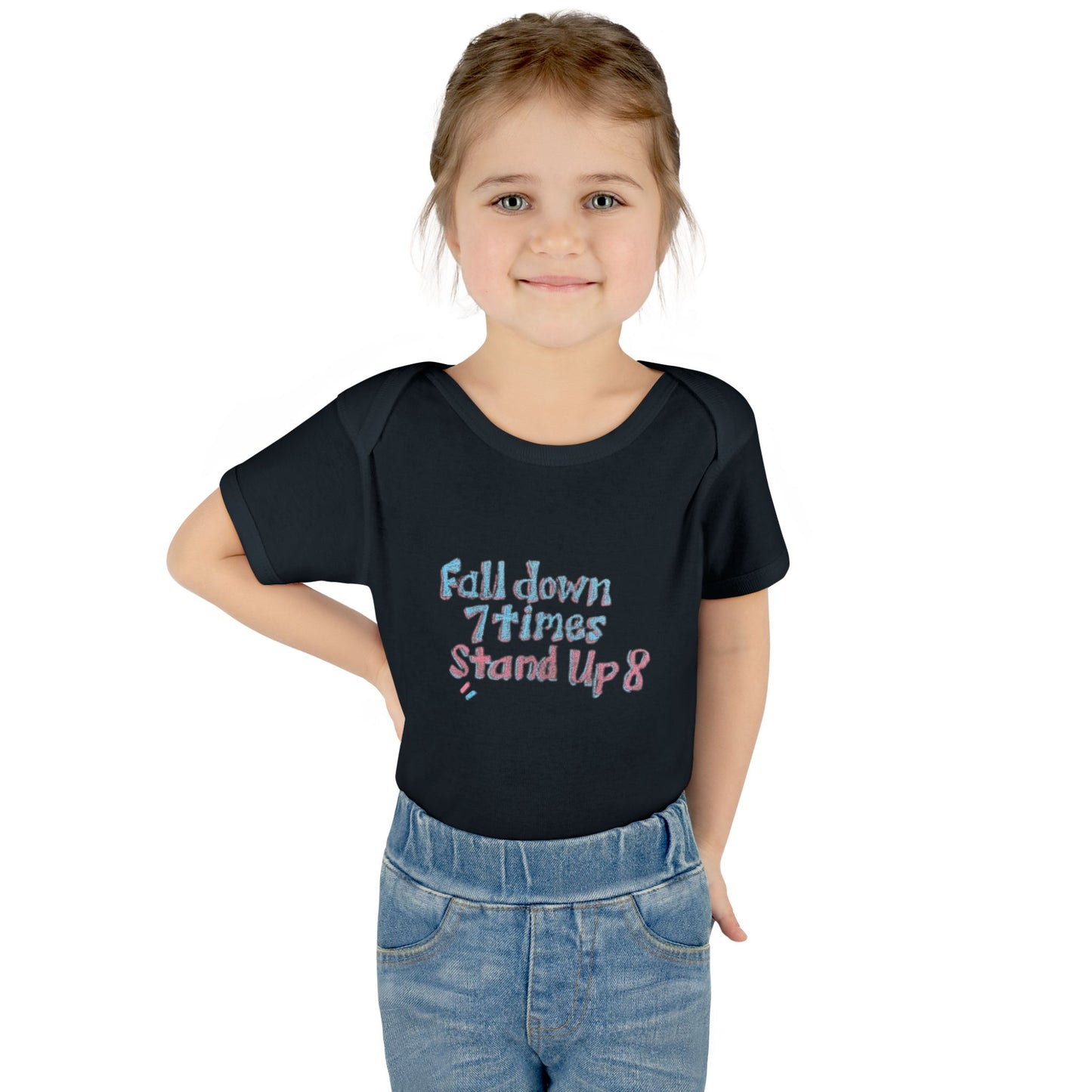 Infant Onesie - Fall Down 7 Times Stand Up 8 Bodysuit for Babies