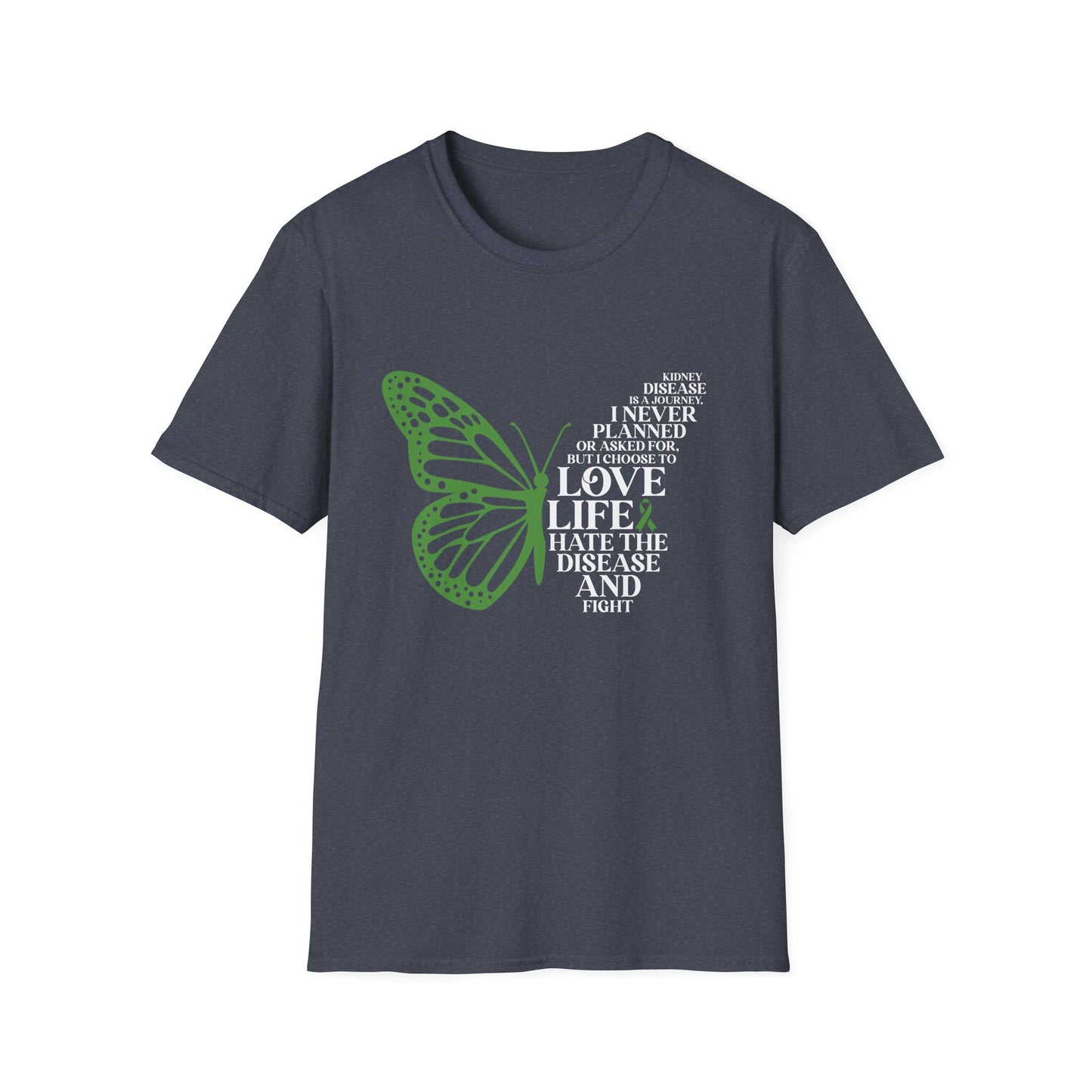 Kidney Disease Awareness White Lettering T-Shirt
