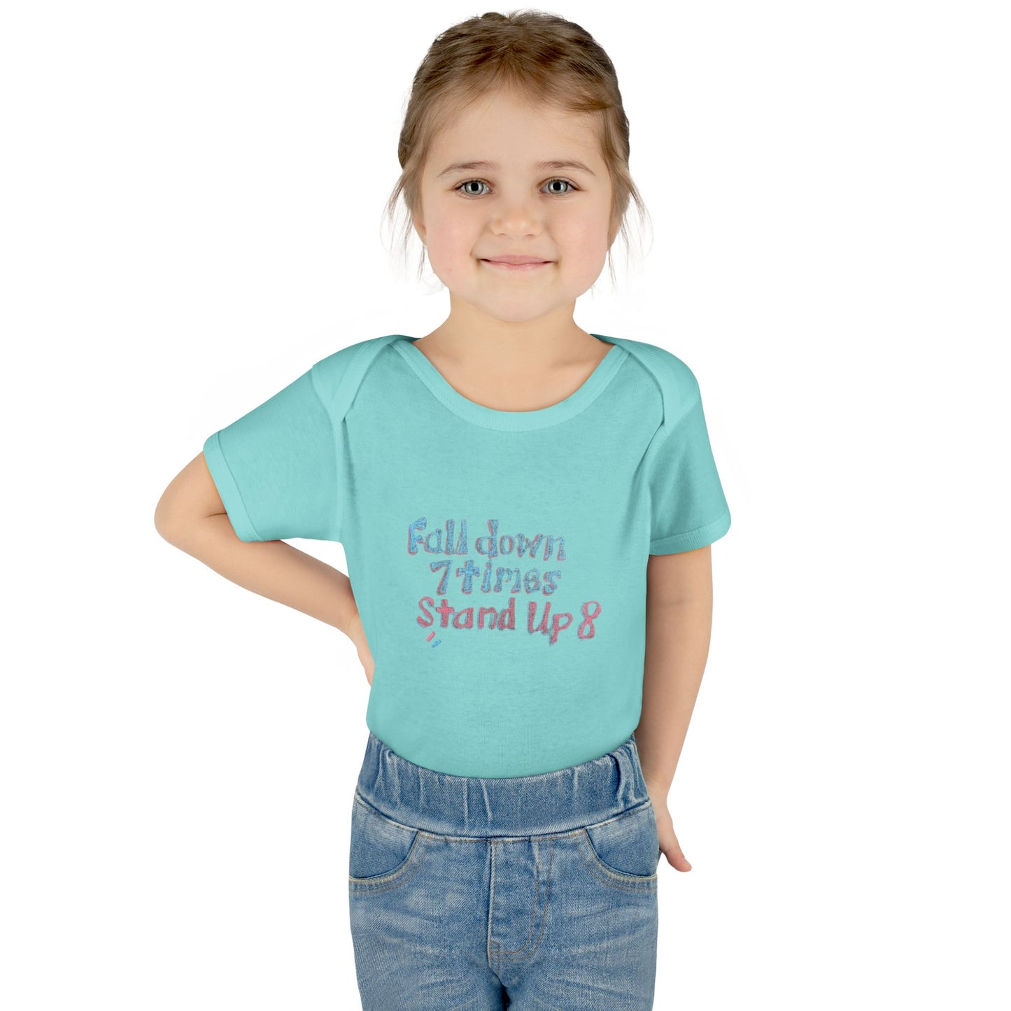 Infant Onesie - Fall Down 7 Times Stand Up 8 Bodysuit for Babies