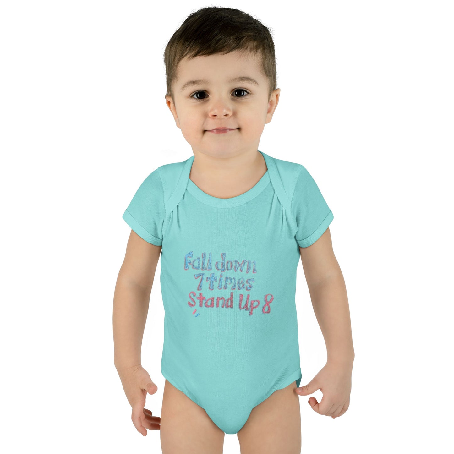 Infant Onesie - Fall Down 7 Times Stand Up 8 Bodysuit for Babies