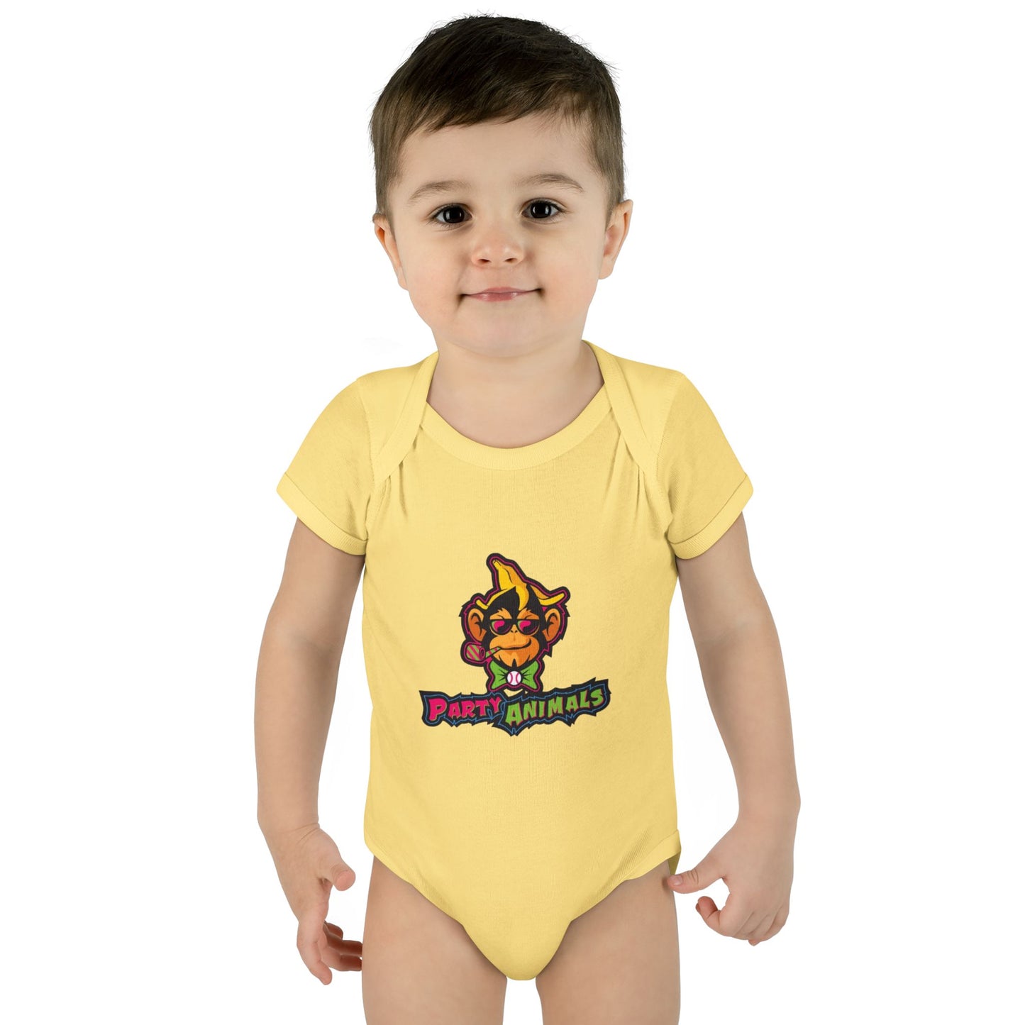 Onesie - Banana Ball League Team Party Animals Infant Baby Rib Bodysuit