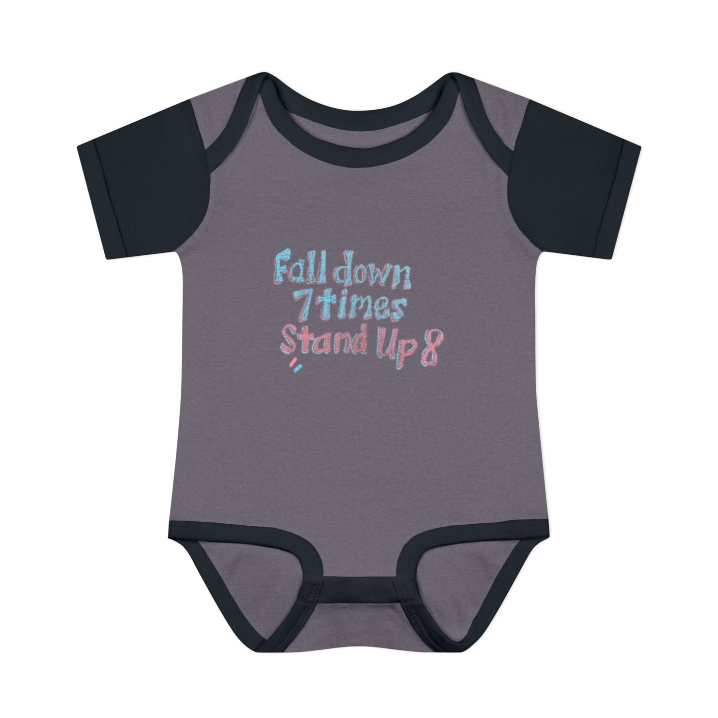 Infant Onesie - Fall Down 7 Times Stand Up 8 Bodysuit for Babies