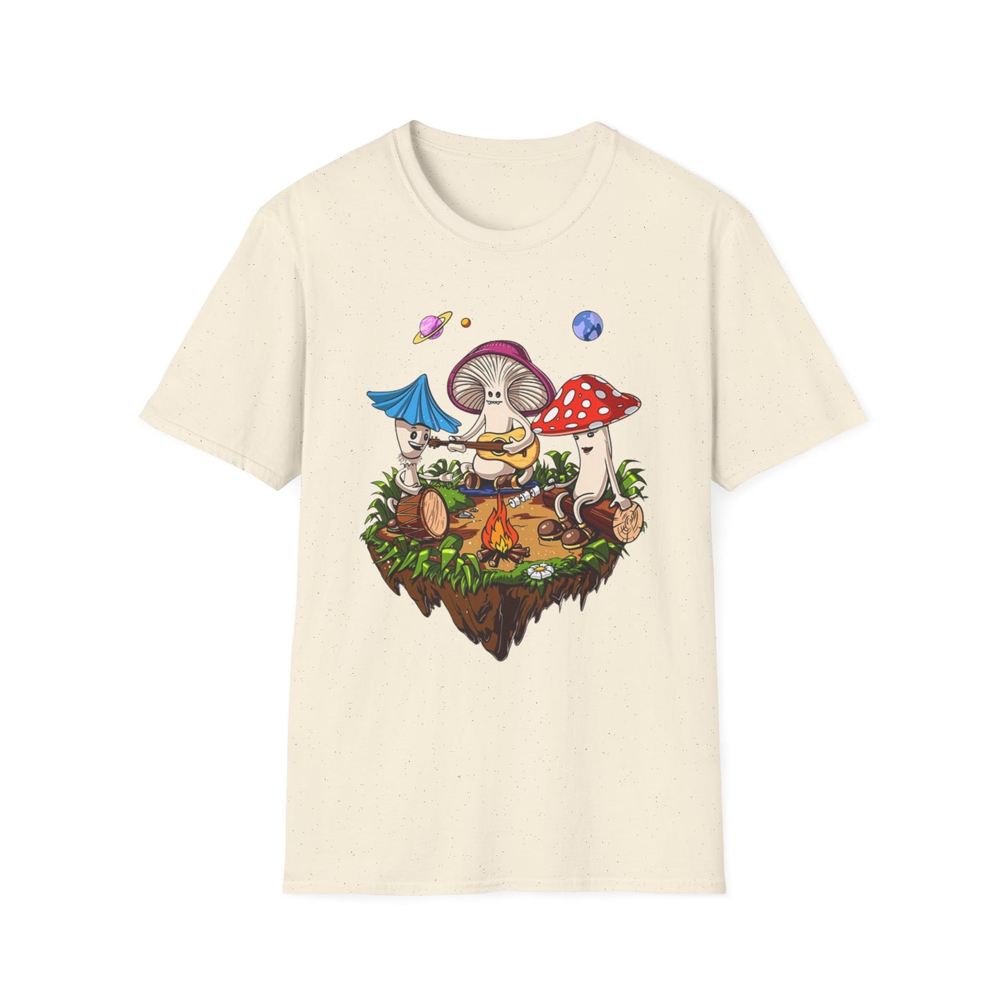 Shrooms around a campfire - Unisex Softstyle T-Shirt