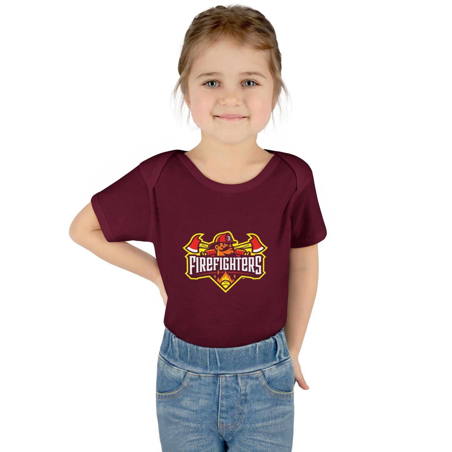 Baby Onesie - Banana Ball League Team Firefighters Design
