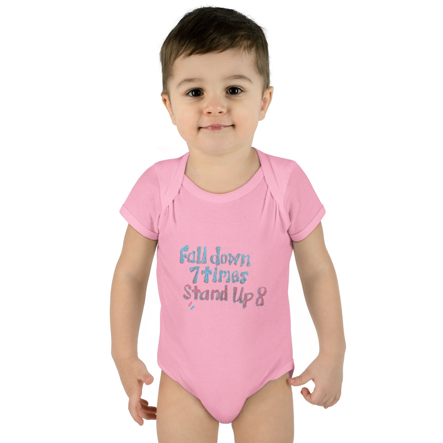 Infant Onesie - Fall Down 7 Times Stand Up 8 Bodysuit for Babies