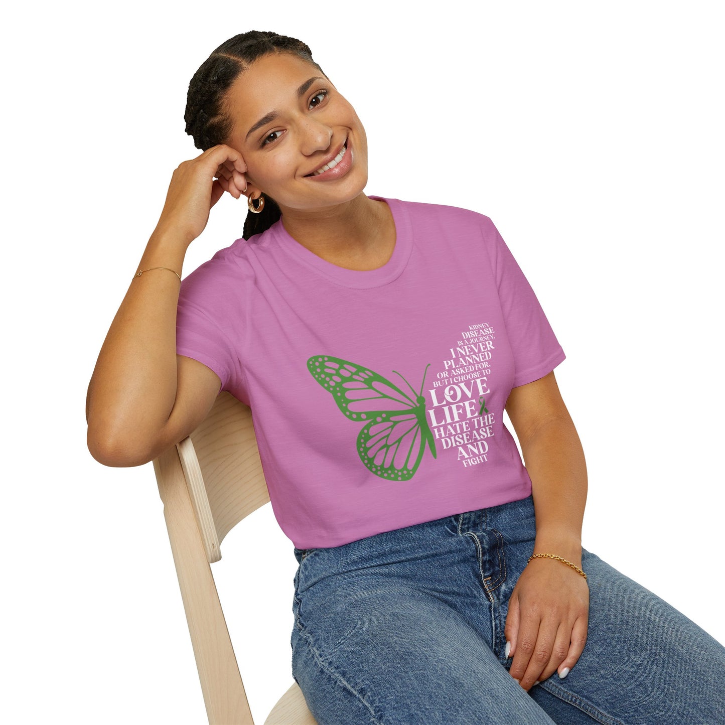 Kidney Disease Awareness White Lettering T-Shirt