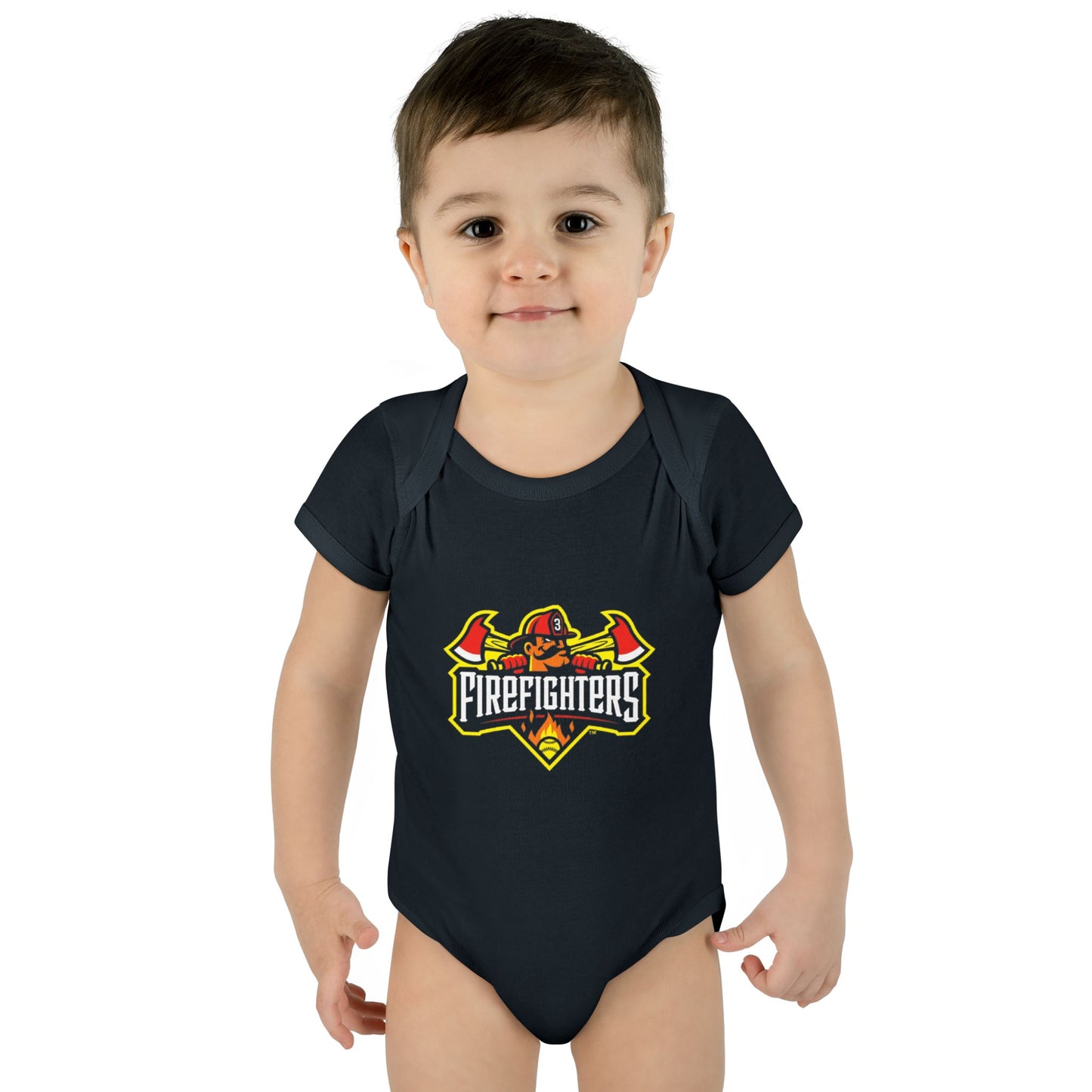 Baby Onesie - Banana Ball League Team Firefighters Design