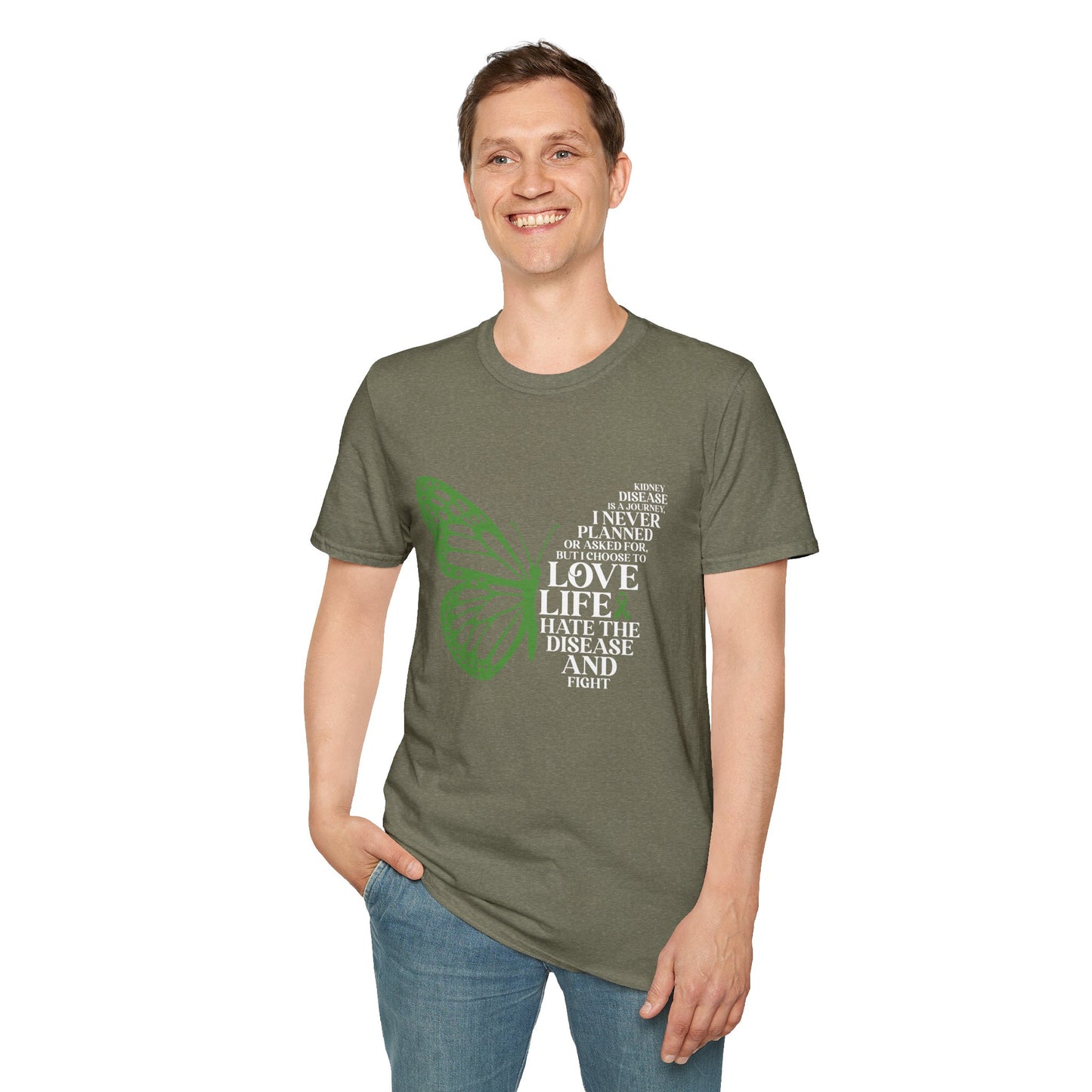 Kidney Disease Awareness White Lettering T-Shirt
