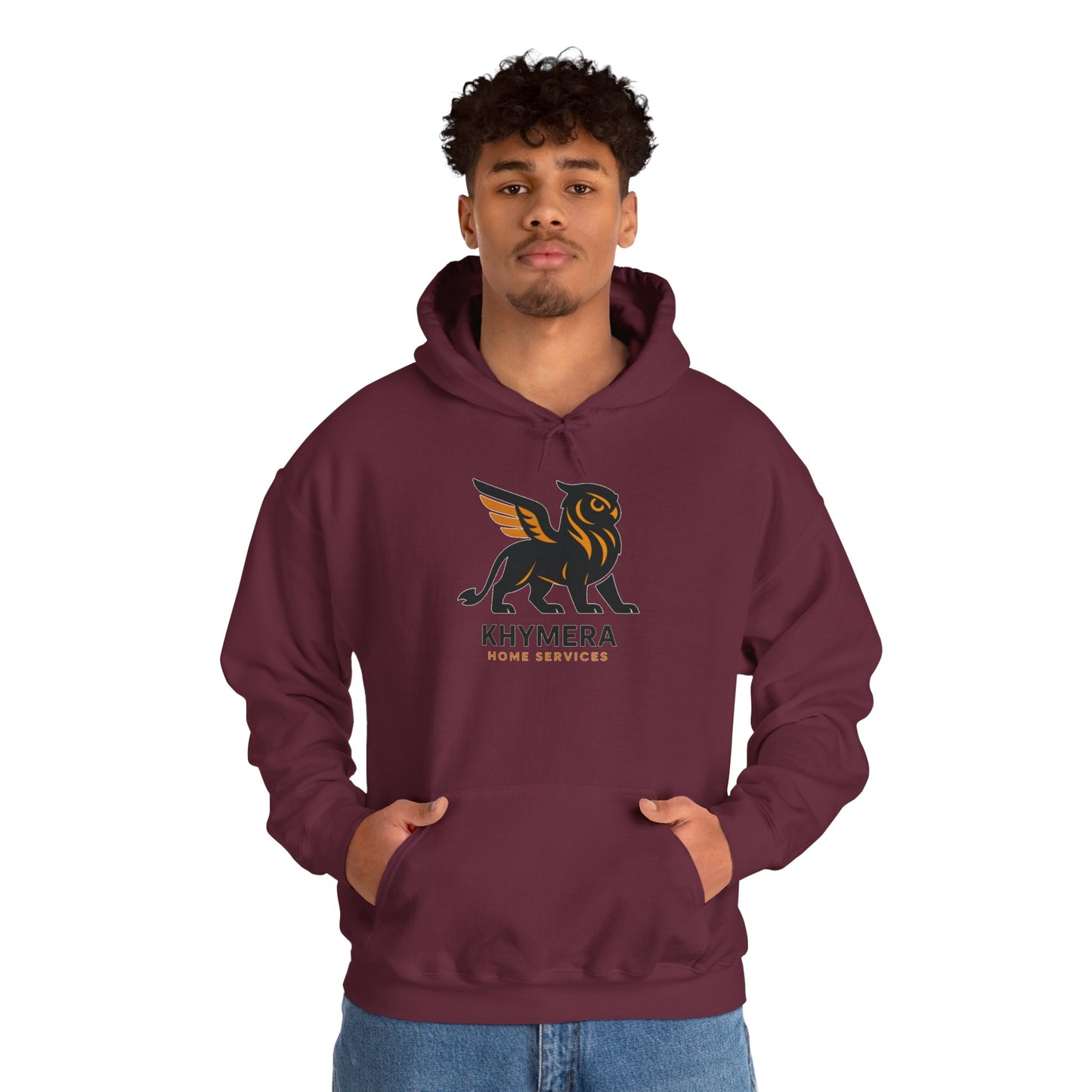 Khymera Home Services Dragon Hoodie, Cozy Unisex Hooded Sweatshirt, Gift for Homeowners, Dragon Lover Apparel, Cool Casual Wear