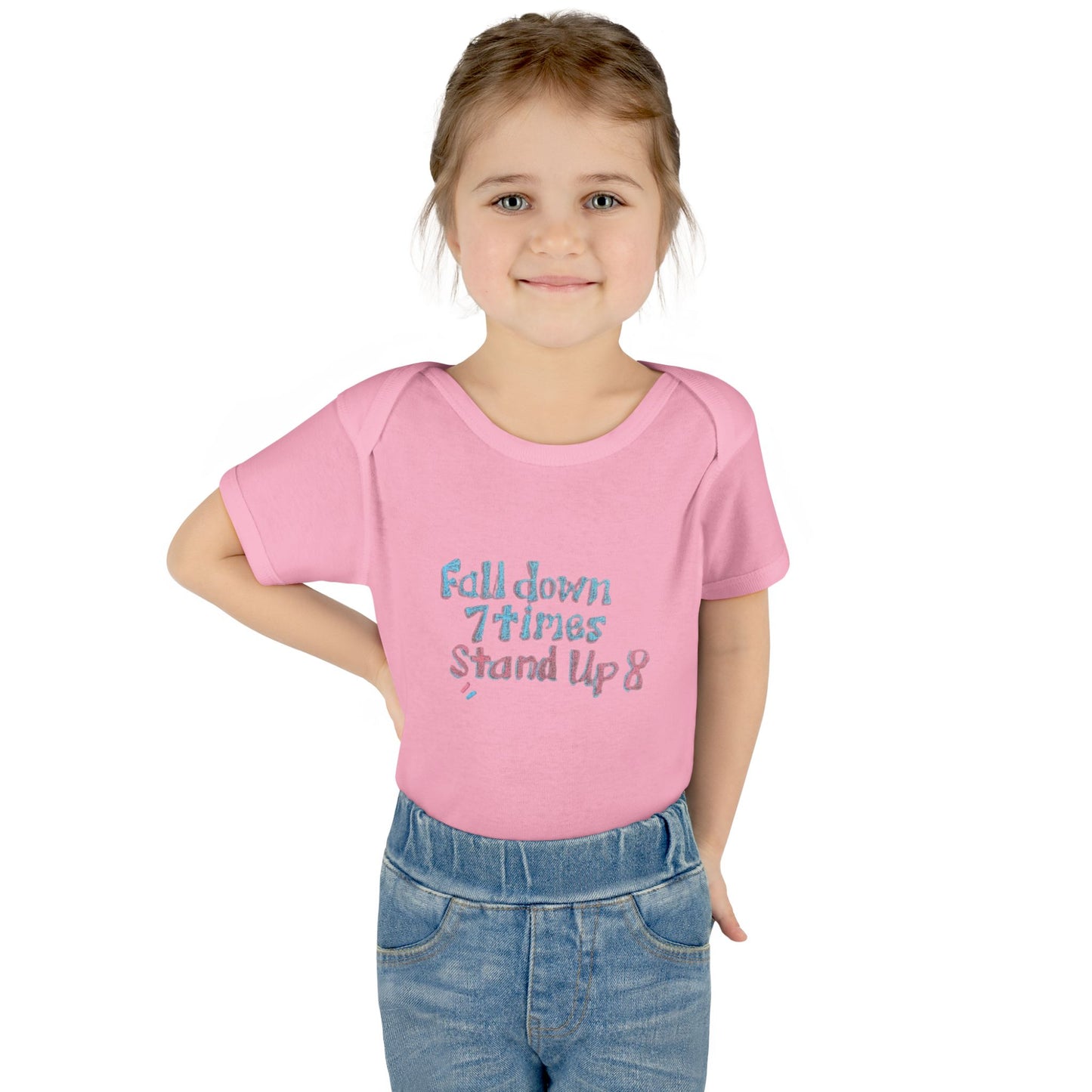 Infant Onesie - Fall Down 7 Times Stand Up 8 Bodysuit for Babies