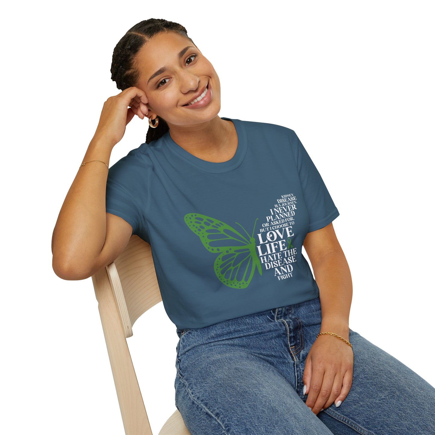 Kidney Disease Awareness White Lettering T-Shirt