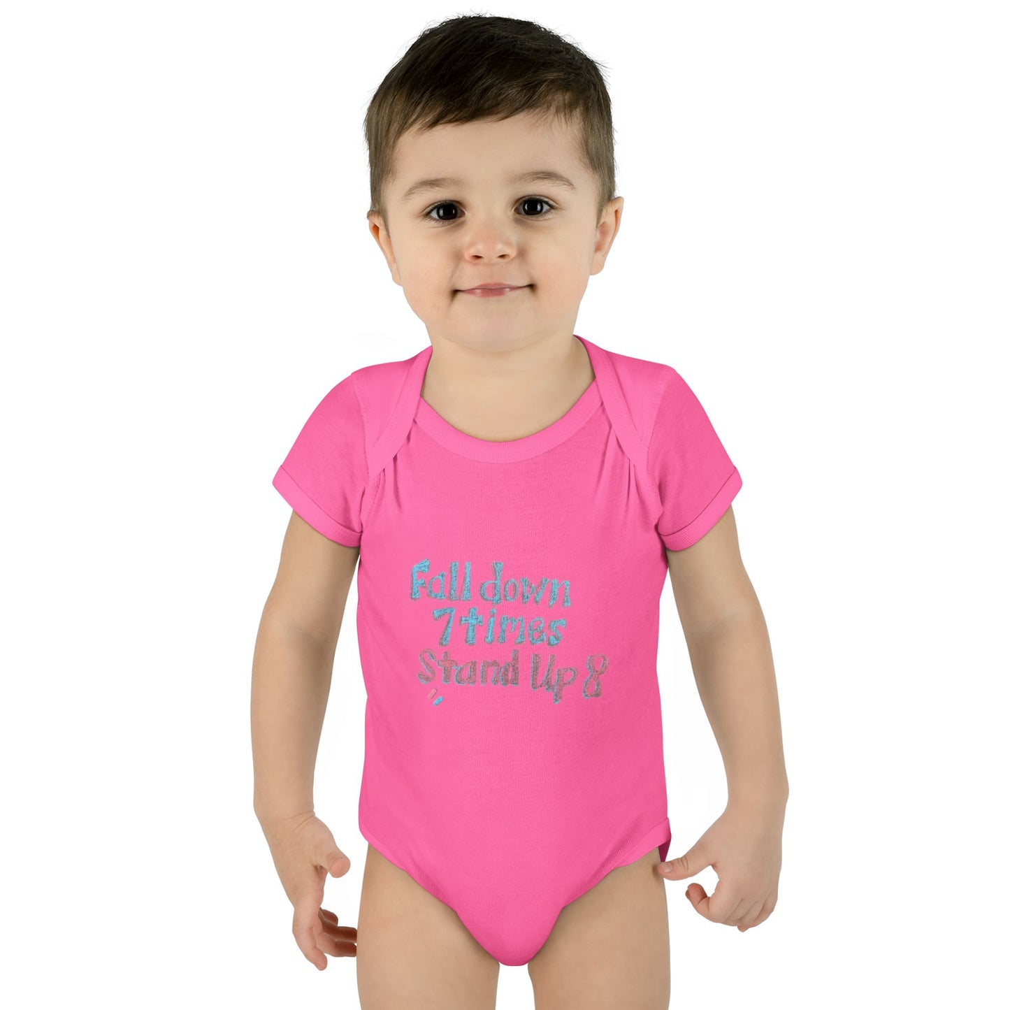 Infant Onesie - Fall Down 7 Times Stand Up 8 Bodysuit for Babies
