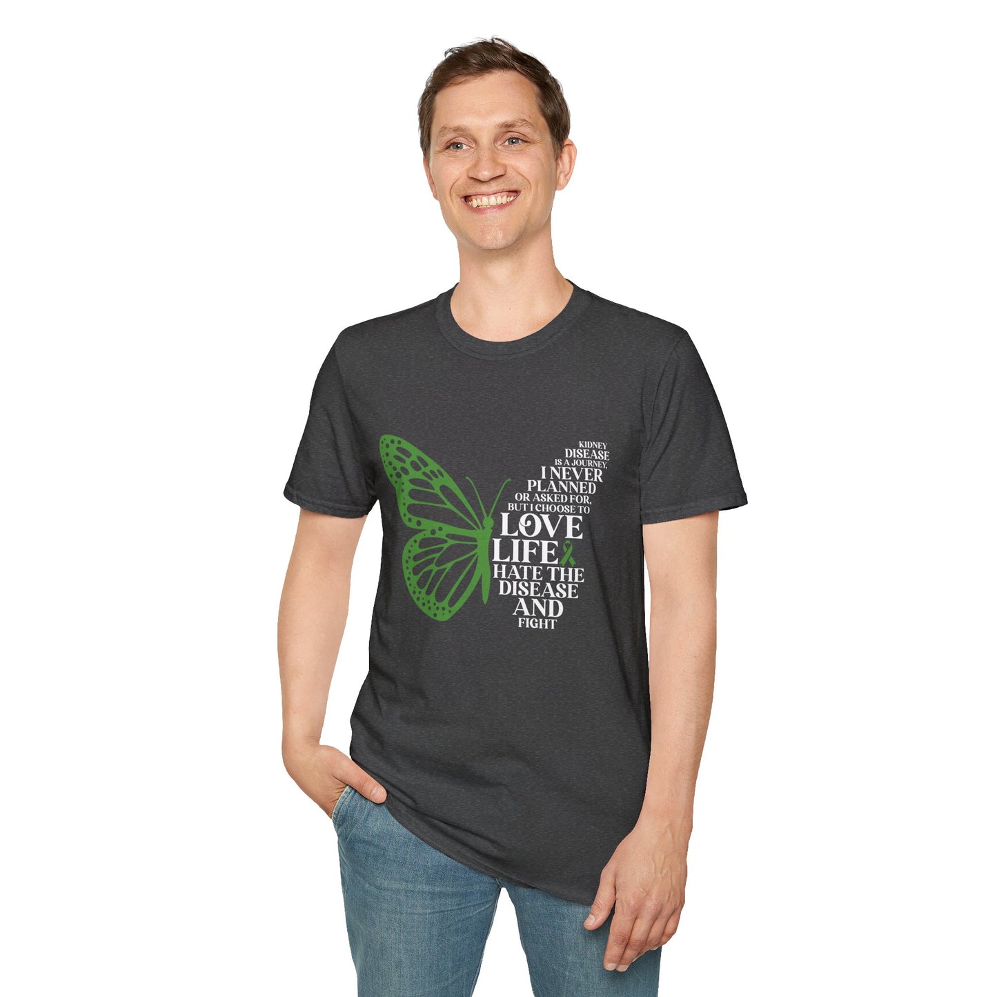 Kidney Disease Awareness White Lettering T-Shirt