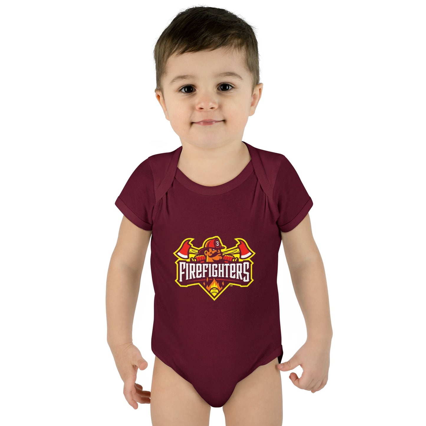 Baby Onesie - Banana Ball League Team Firefighters Design