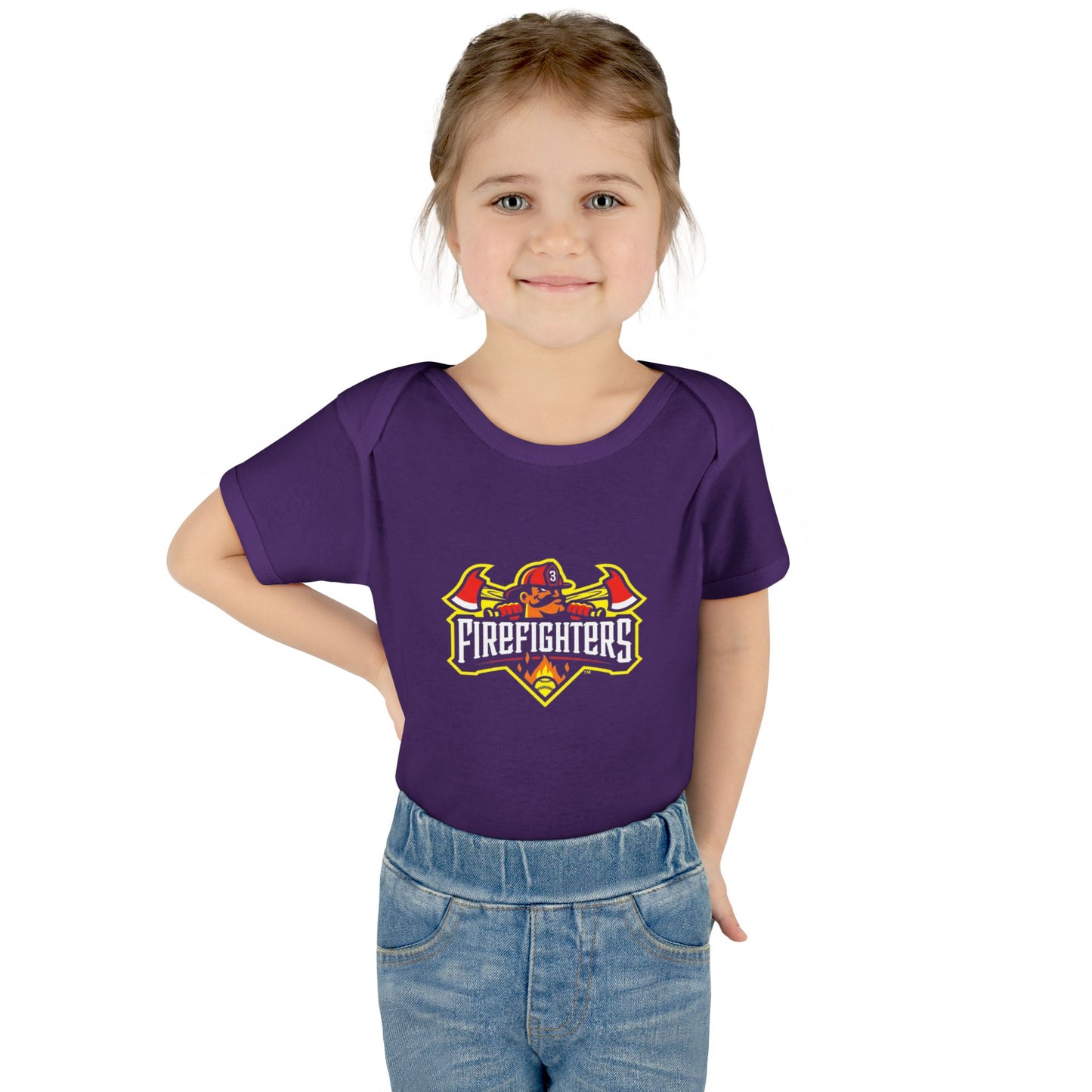 Baby Onesie - Banana Ball League Team Firefighters Design