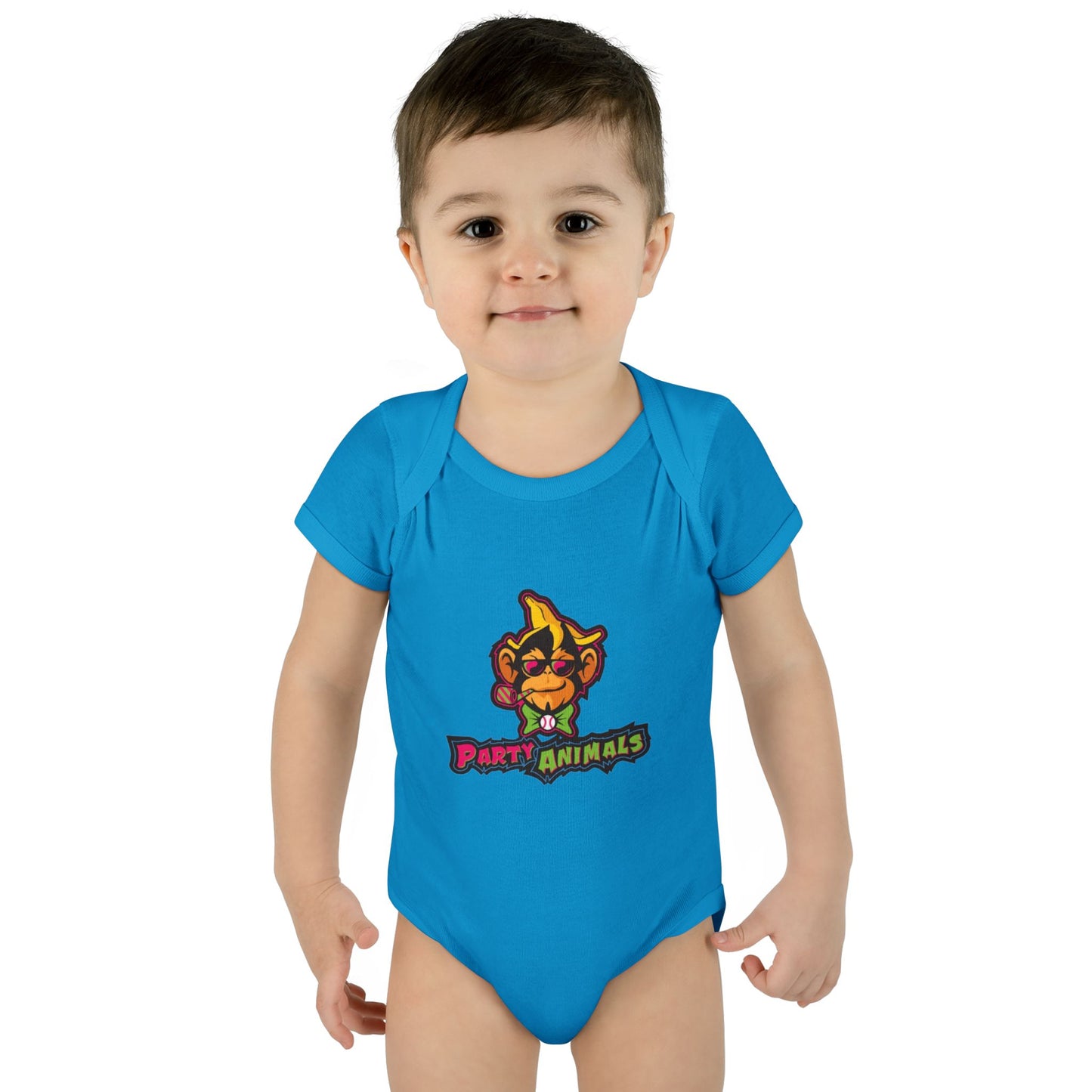 Onesie - Banana Ball League Team Party Animals Infant Baby Rib Bodysuit
