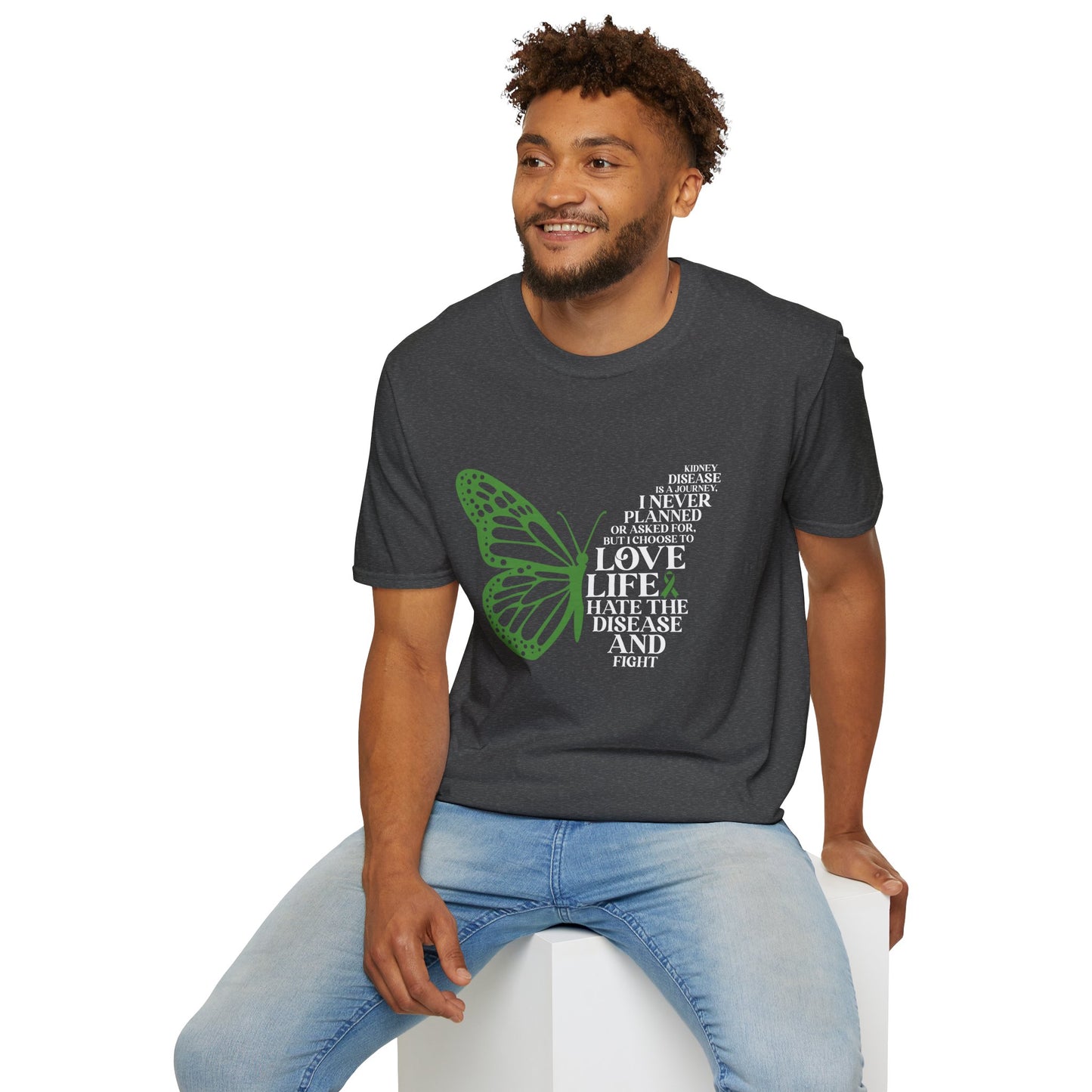Kidney Disease Awareness White Lettering T-Shirt