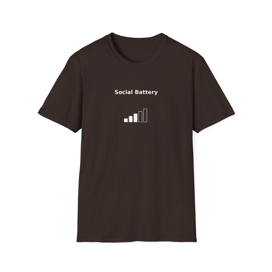 Social Battery T-Shirt — Minimalist Introvert Graphic Tee
