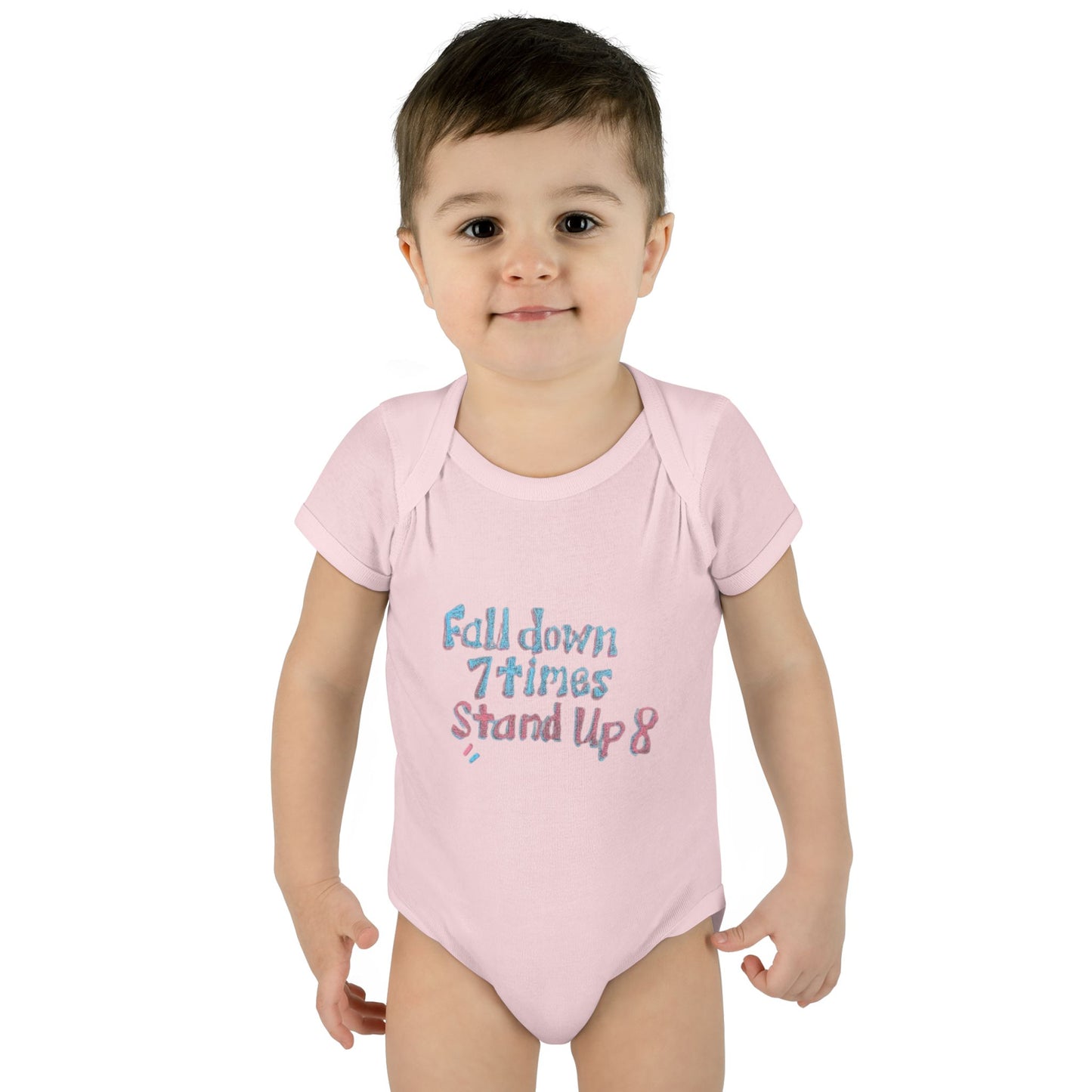 Infant Onesie - Fall Down 7 Times Stand Up 8 Bodysuit for Babies