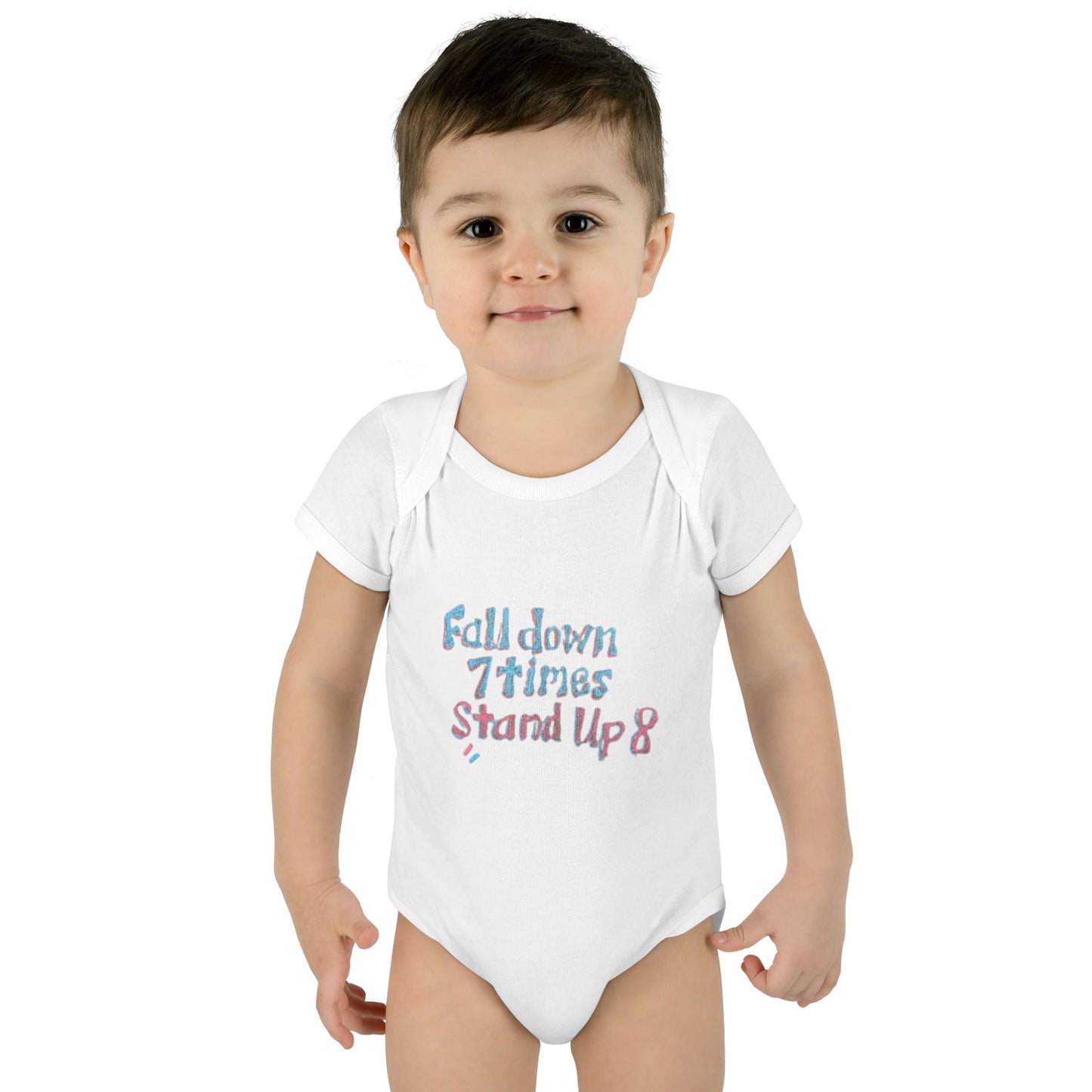 Infant Onesie - Fall Down 7 Times Stand Up 8 Bodysuit for Babies