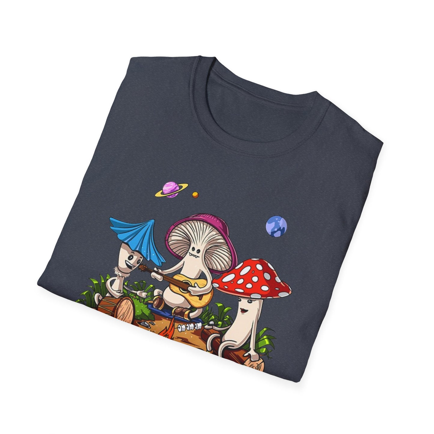 Shrooms around a campfire - Unisex Softstyle T-Shirt