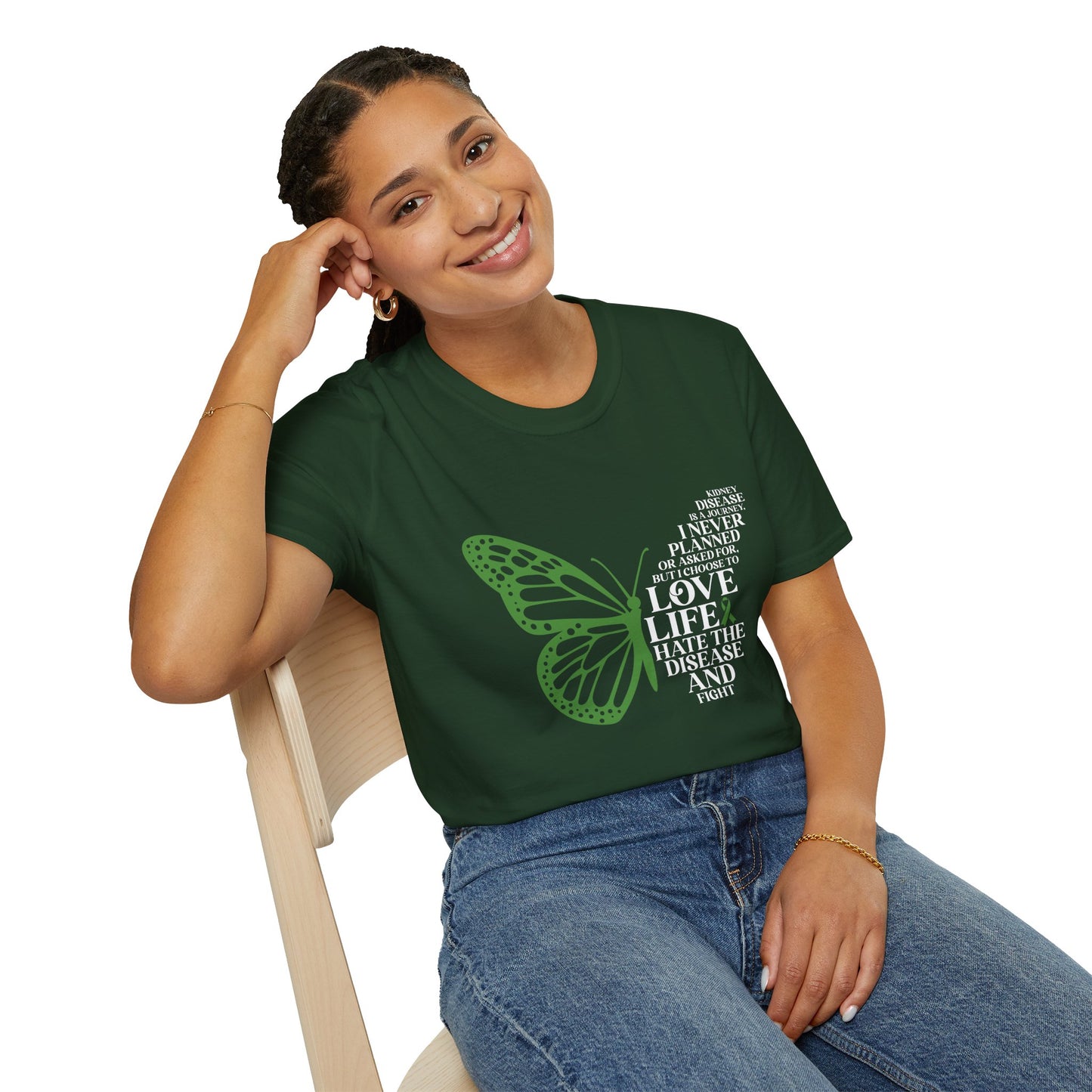 Kidney Disease Awareness White Lettering T-Shirt