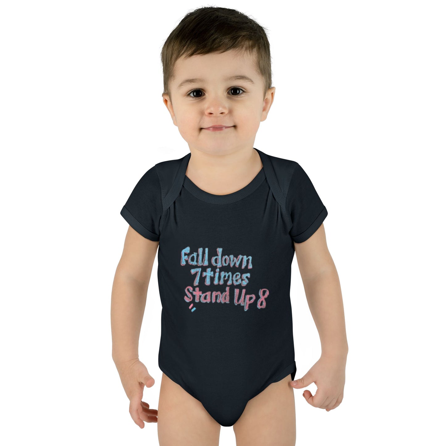 Infant Onesie - Fall Down 7 Times Stand Up 8 Bodysuit for Babies