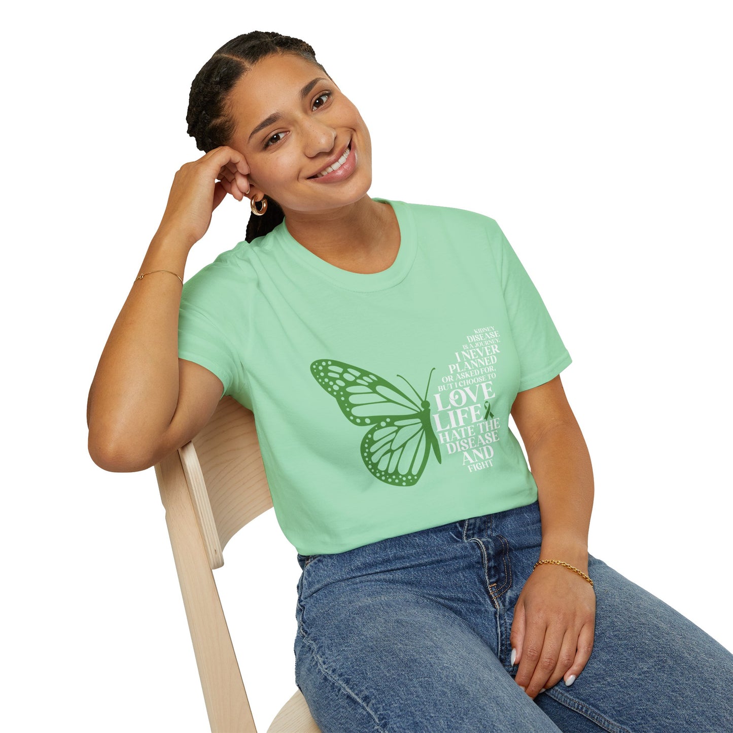Kidney Disease Awareness White Lettering T-Shirt