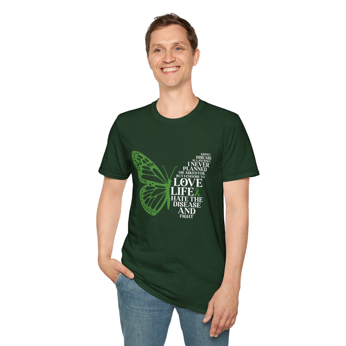 Kidney Disease Awareness White Lettering T-Shirt