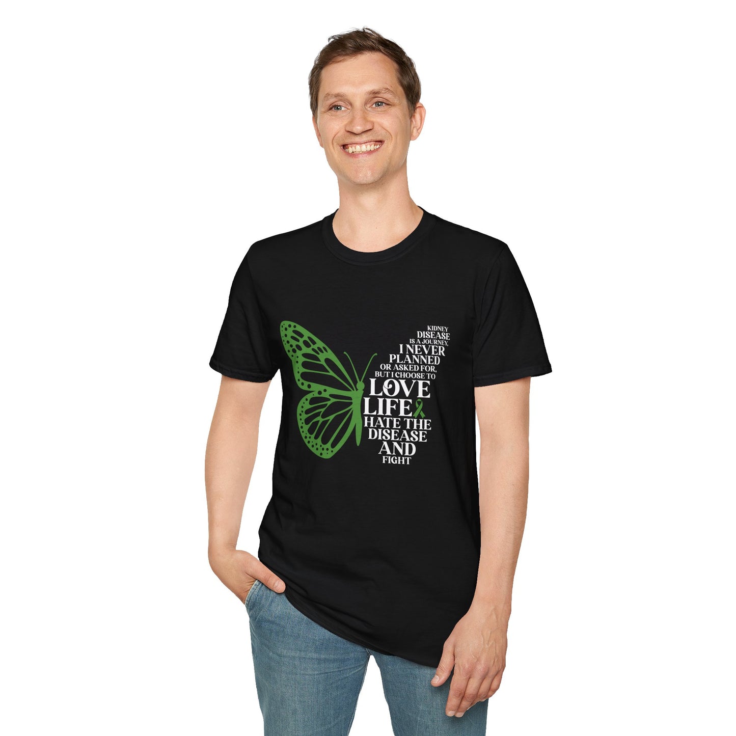 Kidney Disease Awareness White Lettering T-Shirt