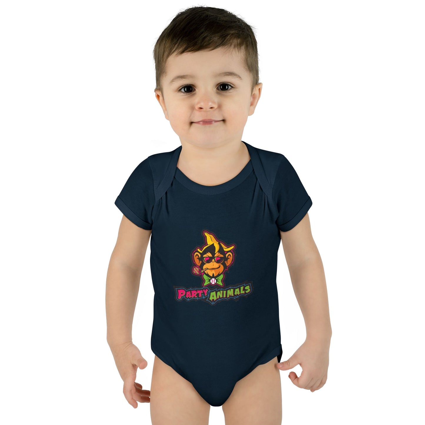 Onesie - Banana Ball League Team Party Animals Infant Baby Rib Bodysuit