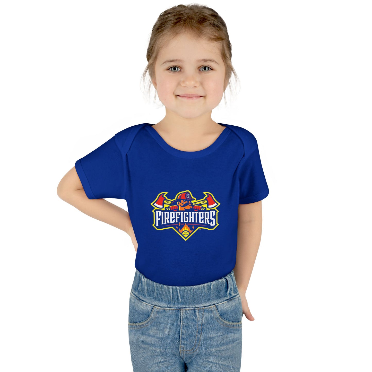 Baby Onesie - Banana Ball League Team Firefighters Design