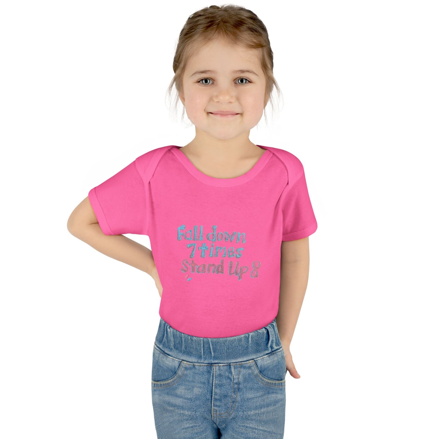 Infant Onesie - Fall Down 7 Times Stand Up 8 Bodysuit for Babies