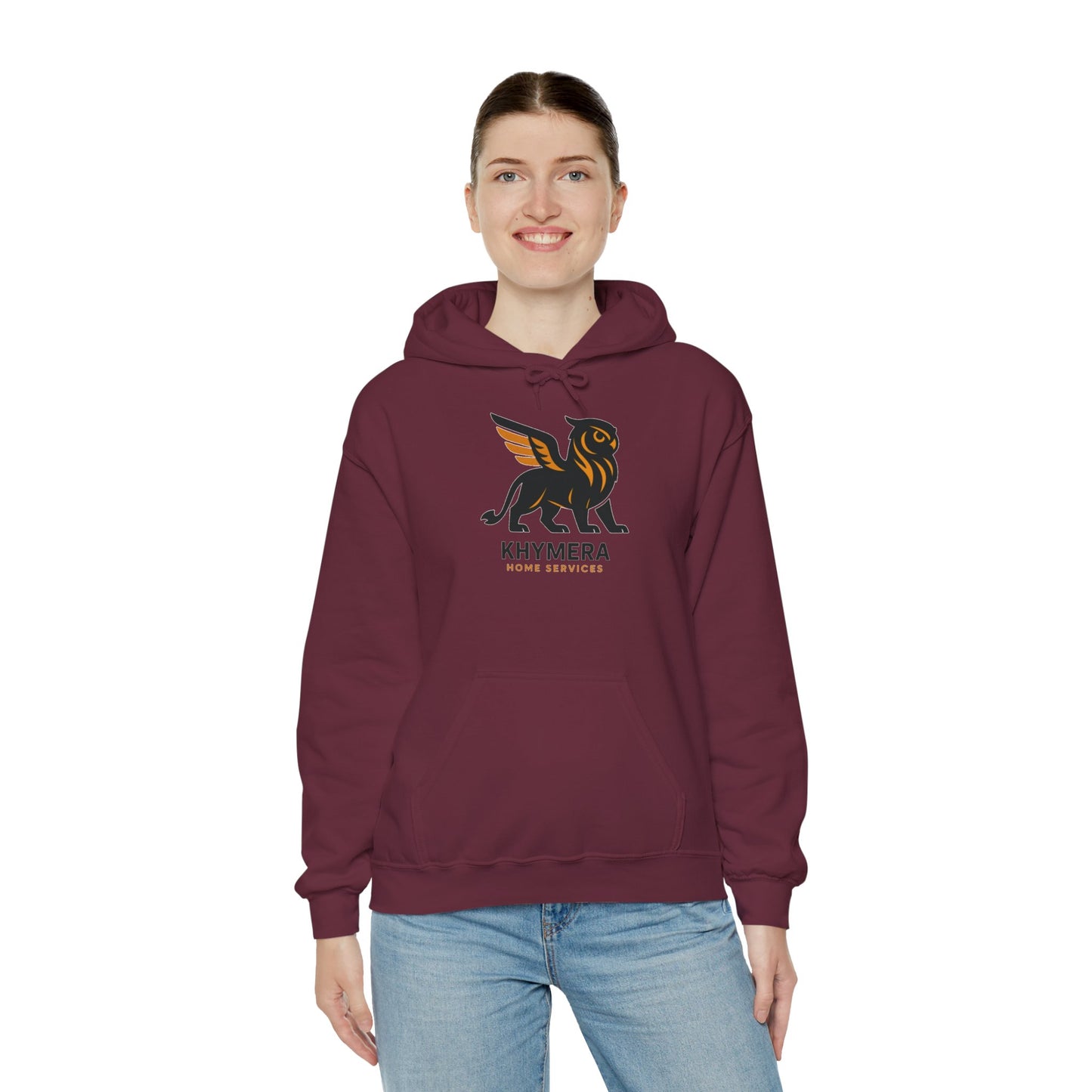 Khymera Home Services Dragon Hoodie, Cozy Unisex Hooded Sweatshirt, Gift for Homeowners, Dragon Lover Apparel, Cool Casual Wear