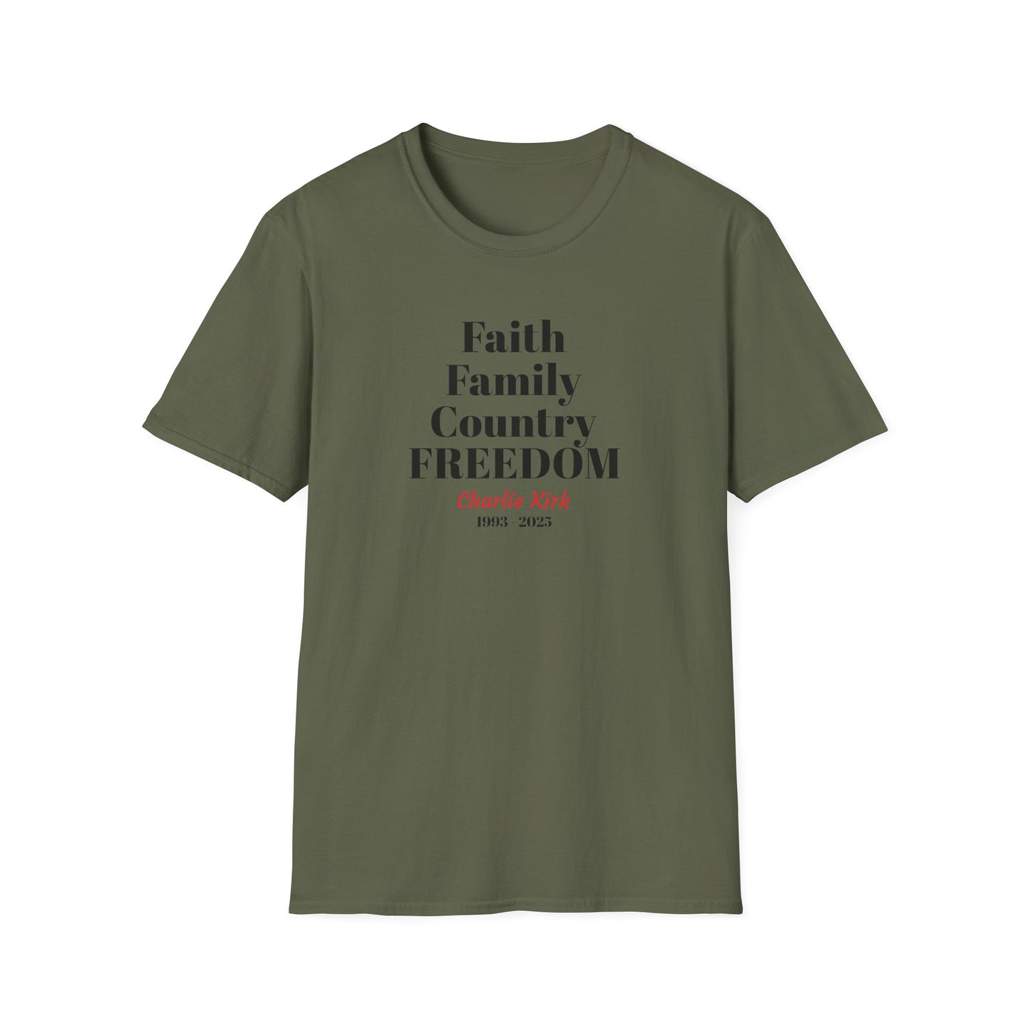 Charlie Kirk Faith Family Country Freedom Unisex T-Shirt