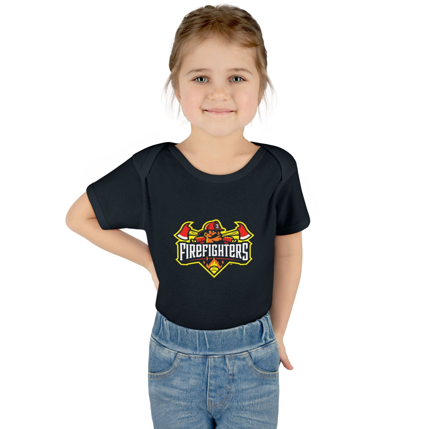 Baby Onesie - Banana Ball League Team Firefighters Design