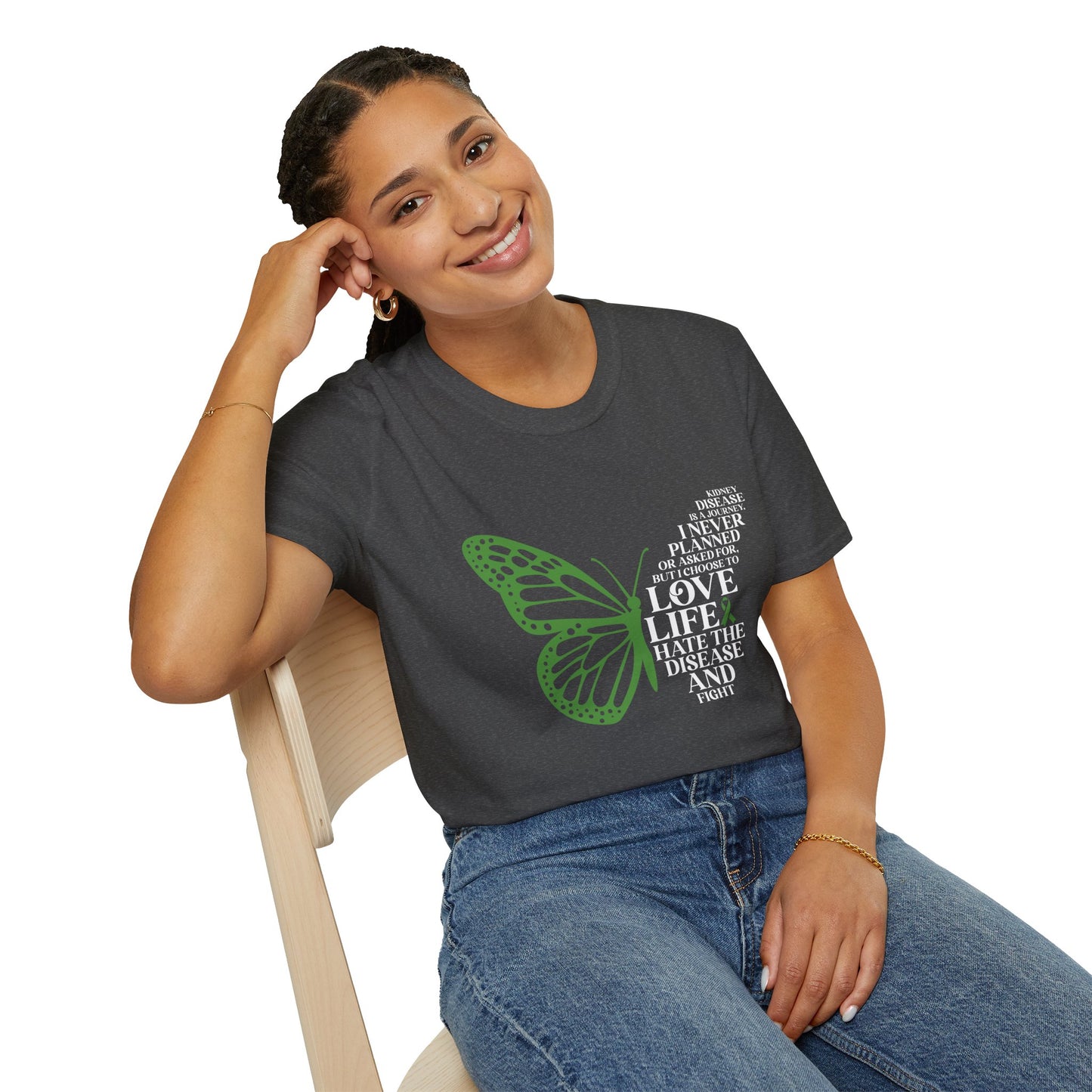 Kidney Disease Awareness White Lettering T-Shirt
