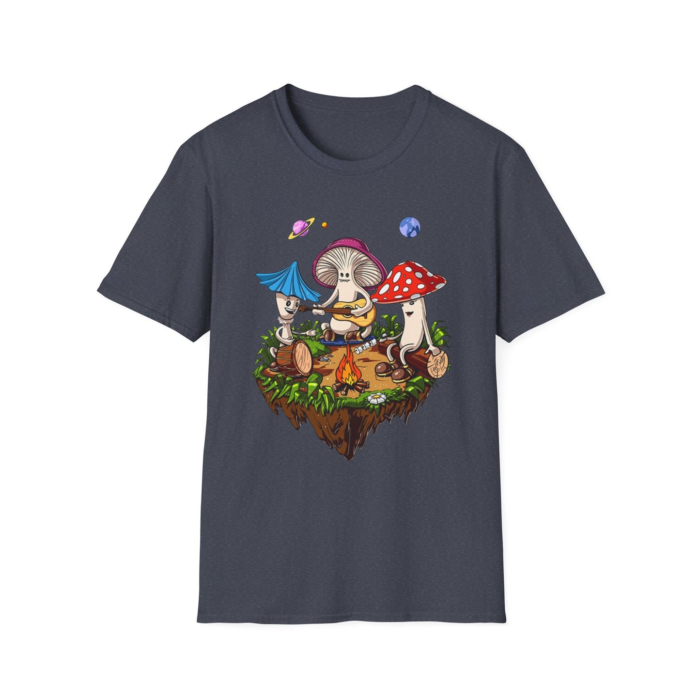 Shrooms around a campfire - Unisex Softstyle T-Shirt