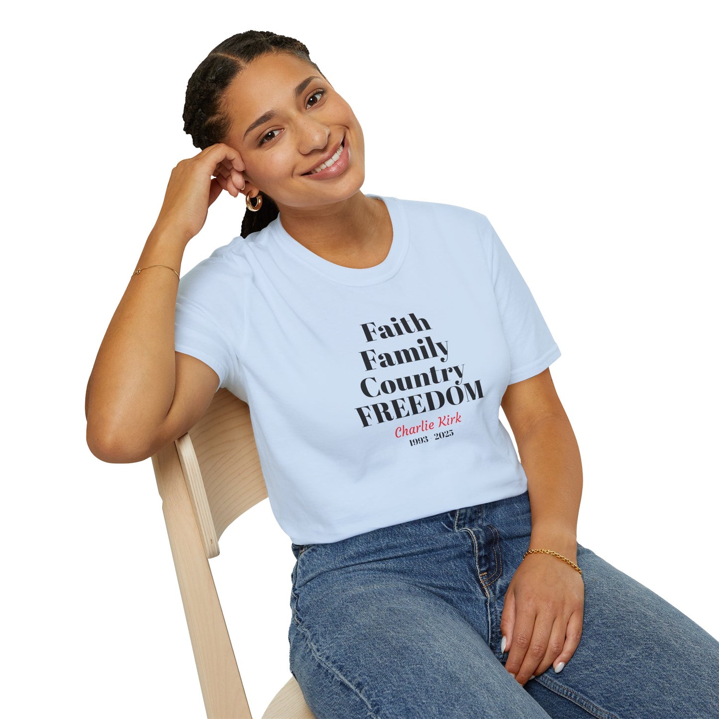 Charlie Kirk Faith Family Country Freedom Unisex T-Shirt
