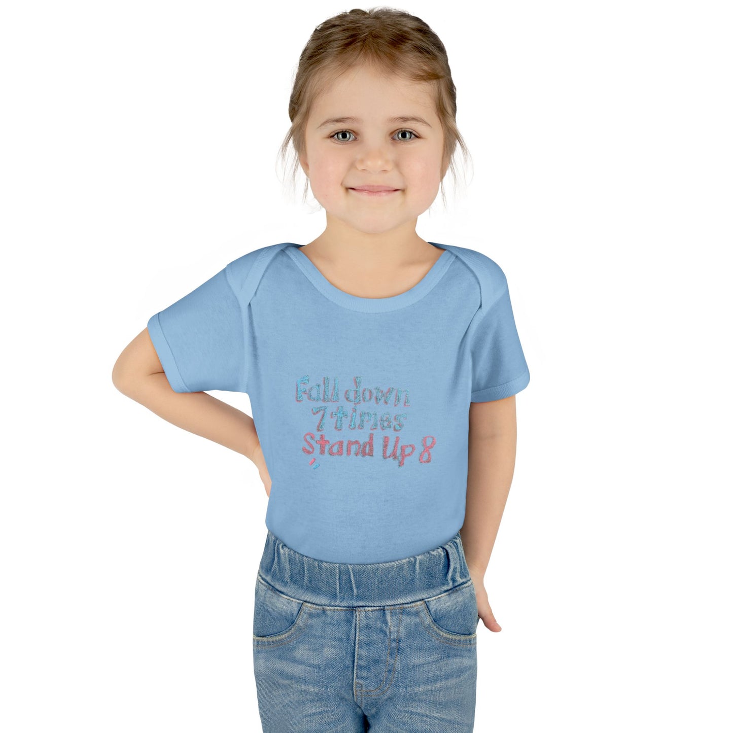 Infant Onesie - Fall Down 7 Times Stand Up 8 Bodysuit for Babies