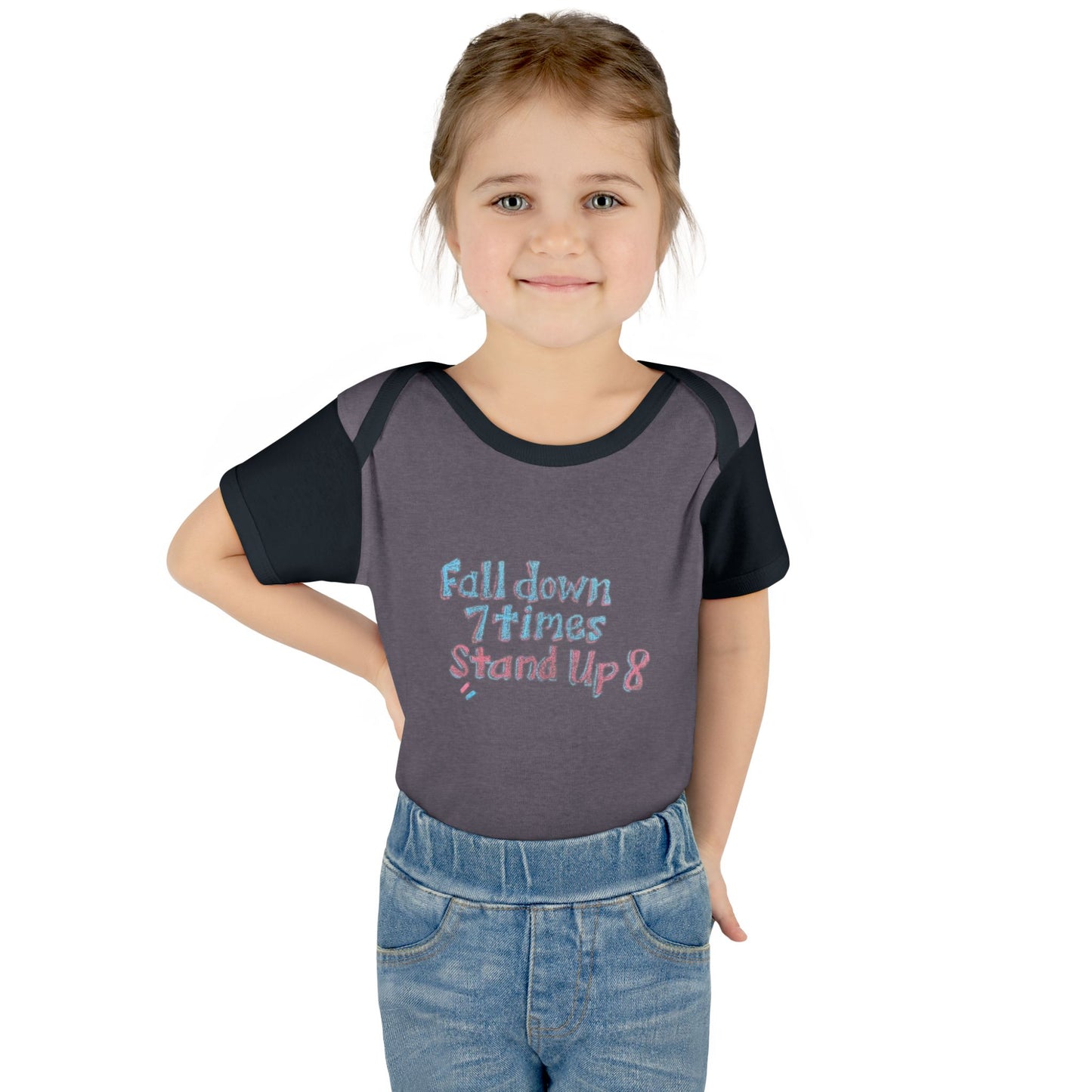 Infant Onesie - Fall Down 7 Times Stand Up 8 Bodysuit for Babies