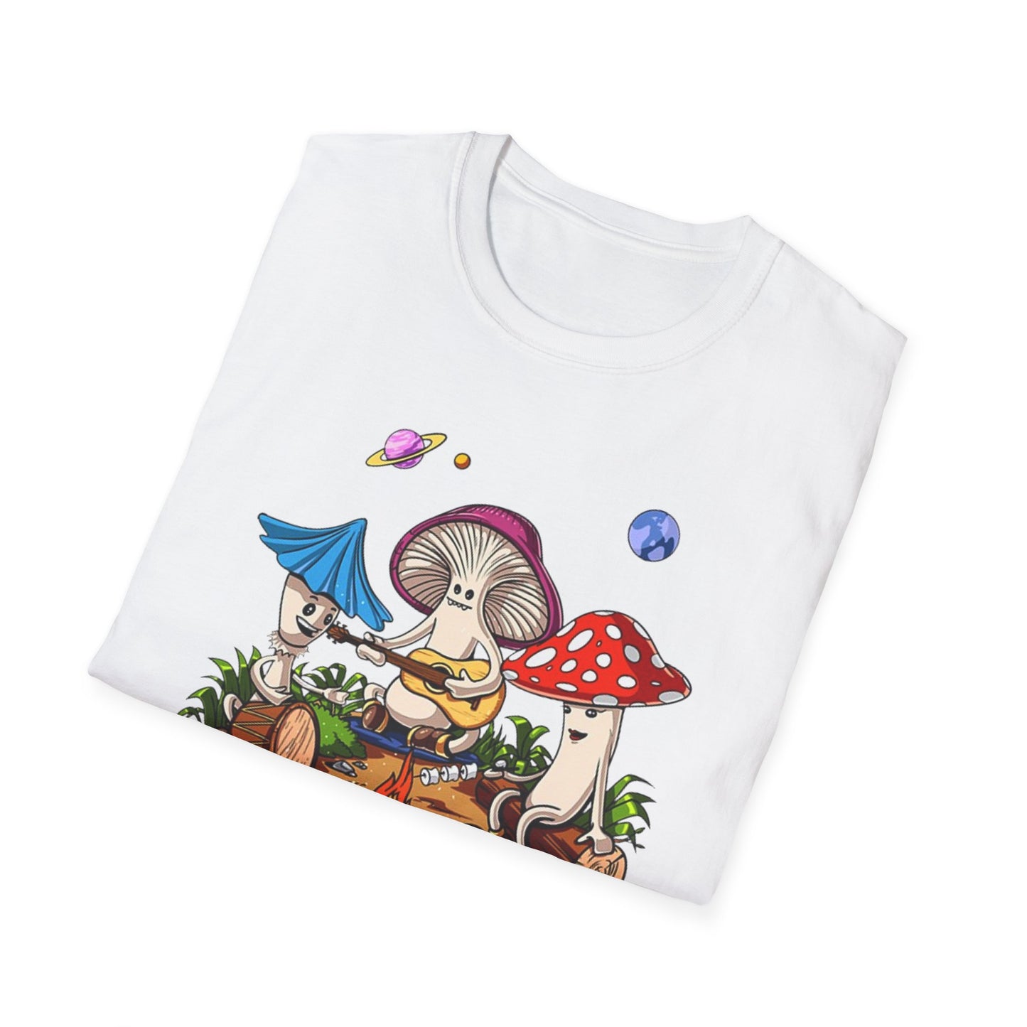 Shrooms around a campfire - Unisex Softstyle T-Shirt
