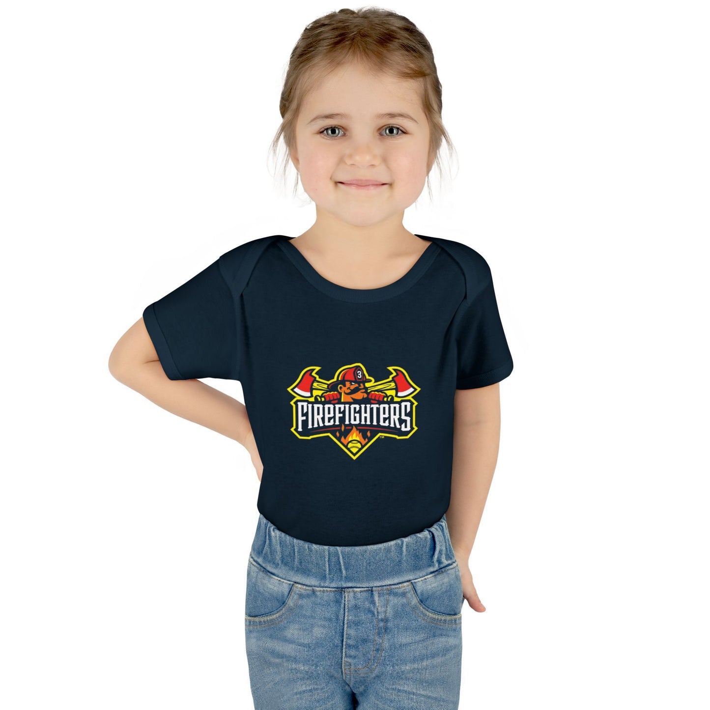 Baby Onesie - Banana Ball League Team Firefighters Design