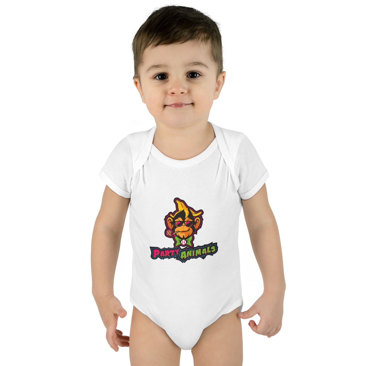 Onesie - Banana Ball League Team Party Animals Infant Baby Rib Bodysuit
