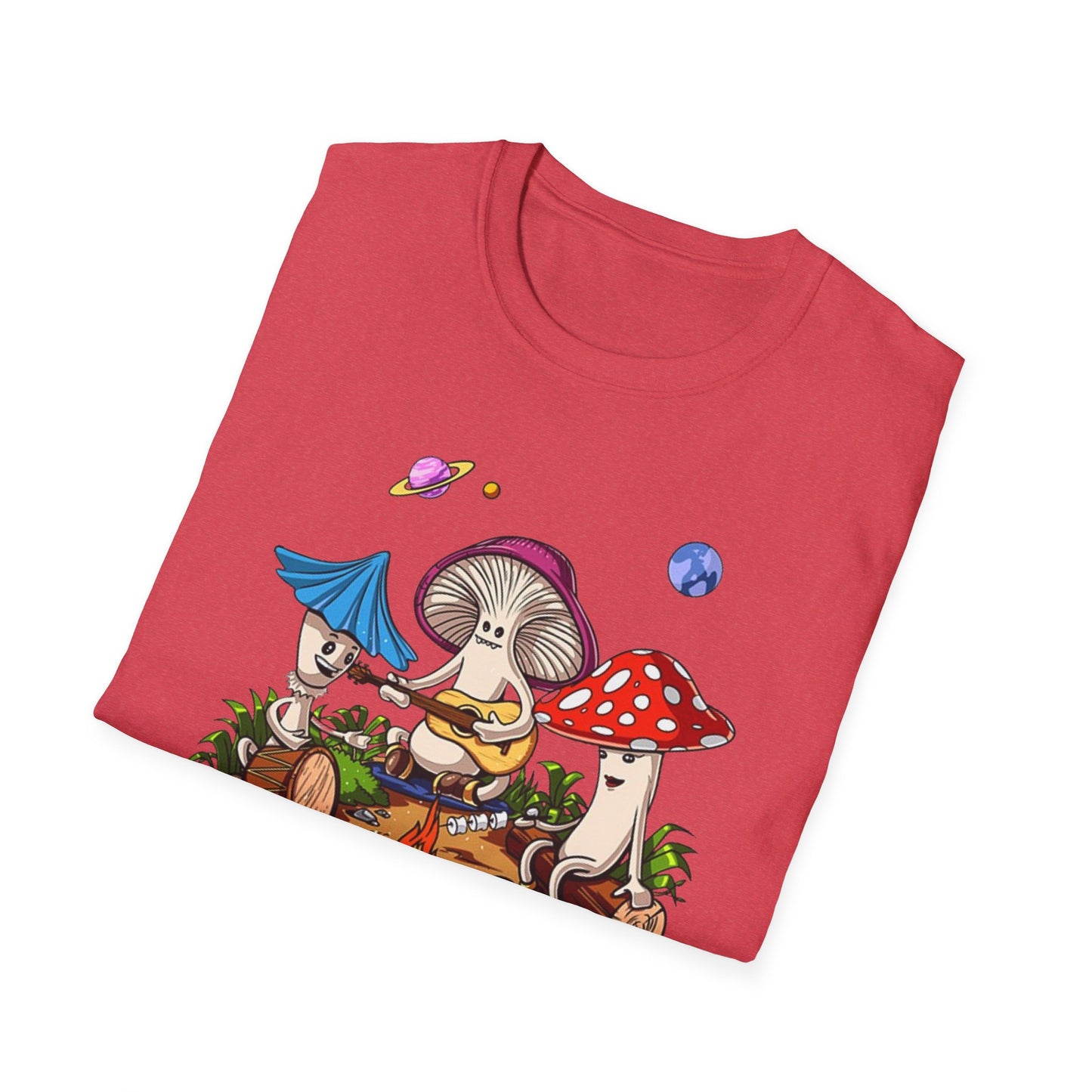 Shrooms around a campfire - Unisex Softstyle T-Shirt
