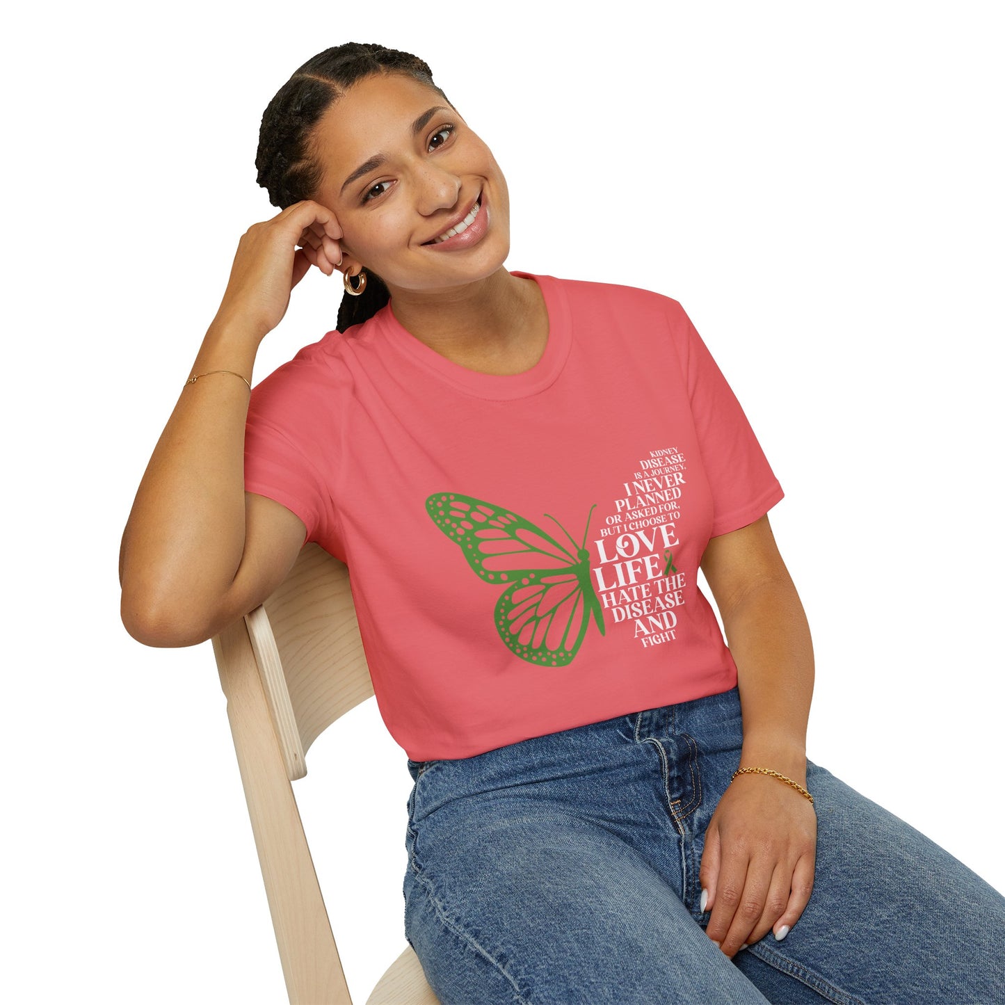 Kidney Disease Awareness White Lettering T-Shirt