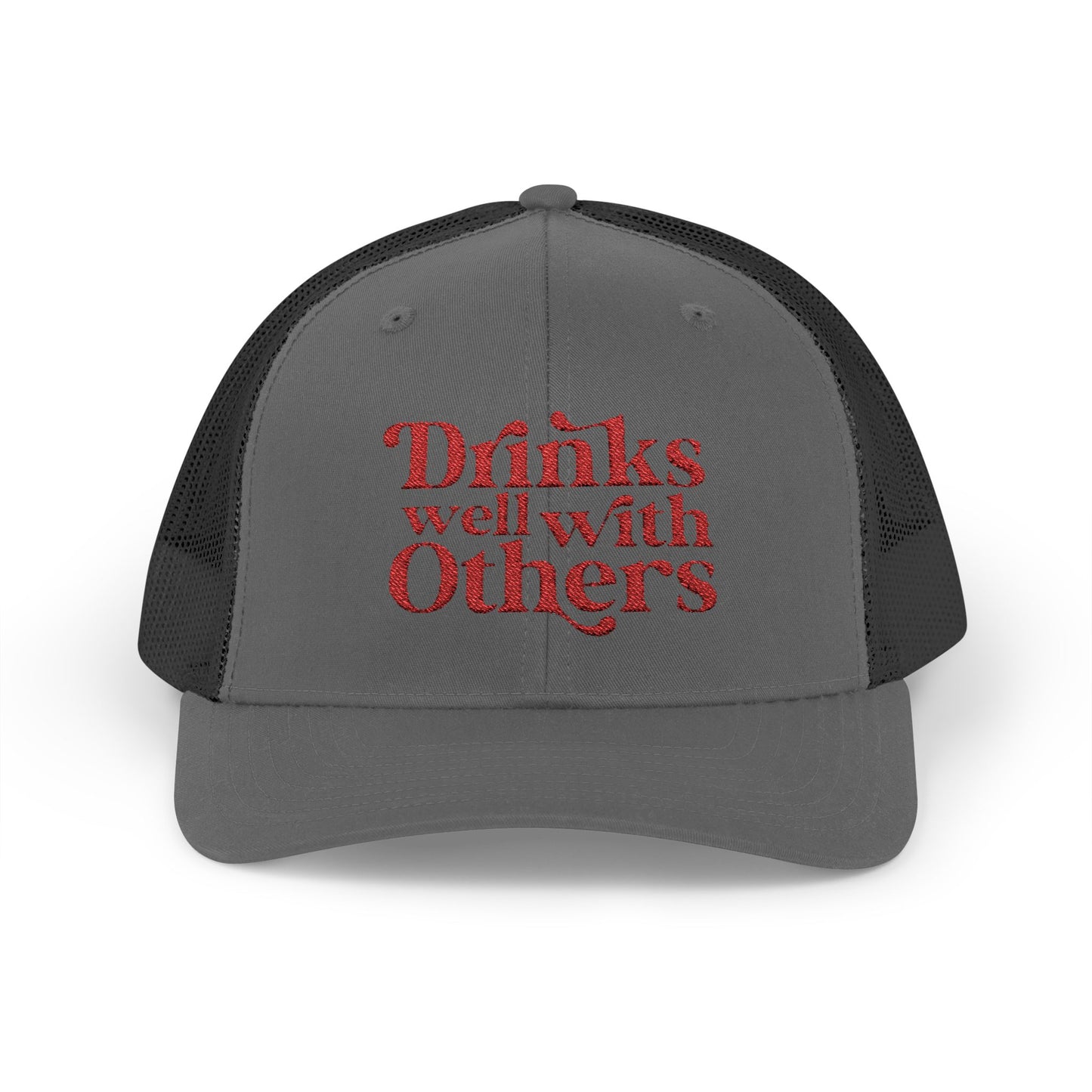 Humorous Snapback Trucker Cap - Perfect for Parties, Gatherings, and Gifts, Drinks Well with Others, Fun Hat, Funny Gift Idea, Casual Style