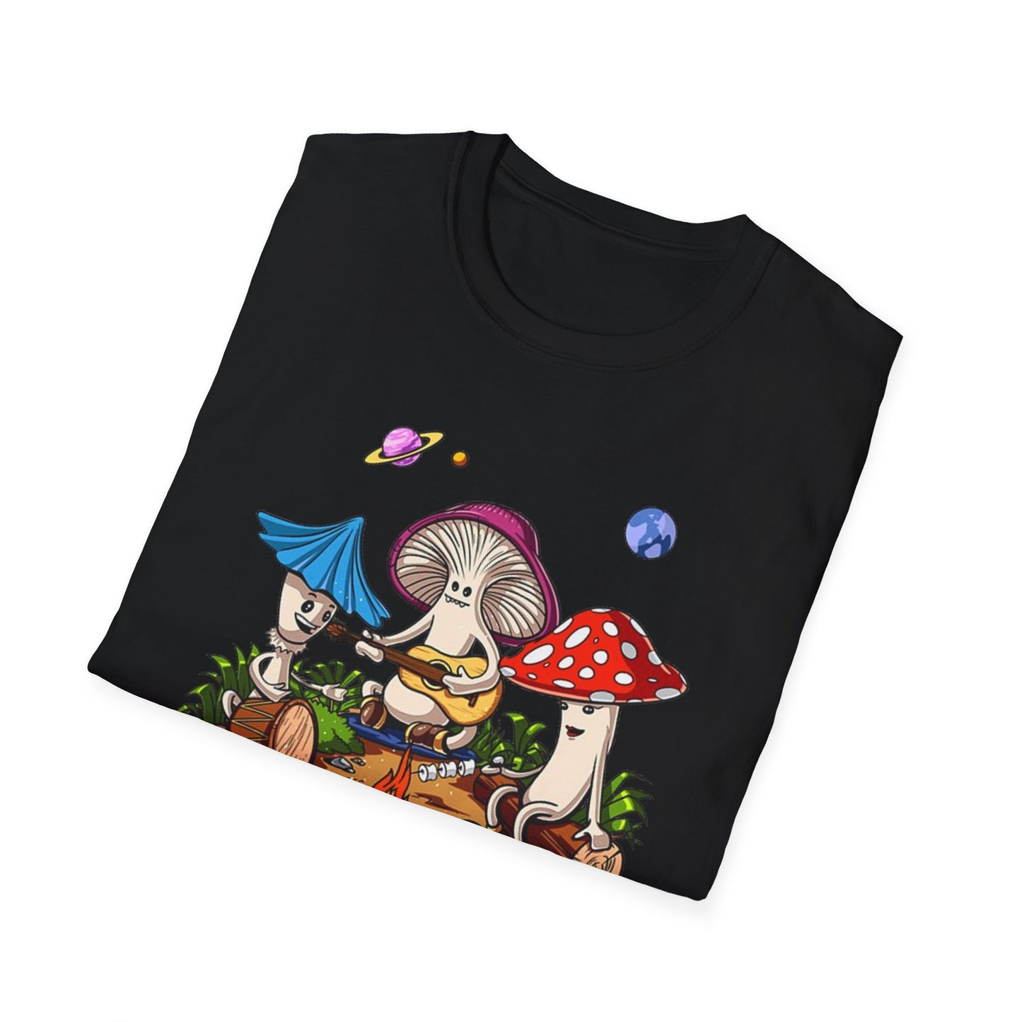 Shrooms around a campfire - Unisex Softstyle T-Shirt